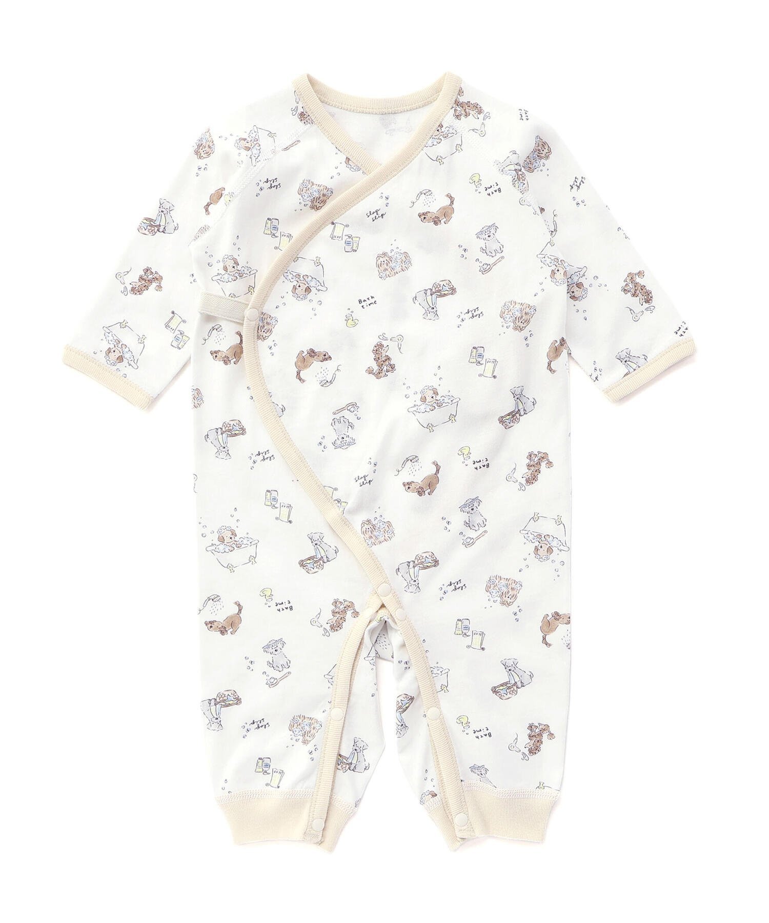【ベベ オンライン ストア/BEBE ONLINE STORE / KIDS】のコットンアニマルイヌ恐竜お花マルチプリント総柄肌着ベビー(60~70cm) インテリア・キッズ・メンズ・レディースファッション・服の通販 founy(ファニー) 　ファッション　Fashion　キッズファッション　Fashion for Kids　インナー　Innerwear　秋　Autumn　チェリー　Cherry, Cherry Pattern　なめらか　Smooth, Silky Texture　長袖　Long Sleeve, Full Sleeve　パイピング　Piping, Trim Design　フレンチ　French, French Style　プリント　Print, Printed Pattern　ベビー　Baby, Babywear　モザイク　Mosaic, Geometric Pattern　リボン　Ribbon, Bow　A/W・秋冬　Autumn/Winter　おすすめ　Recommended / Our Picks　エレガント 上品　Elegant　ギフト プレゼント　Gift / Present　2025年　2025　2025-2026秋冬・A/W　Autumn/Winter 2025–26 AW25–26　ホワイト系|ID: prp329100004677354 ipo3291000000034076422