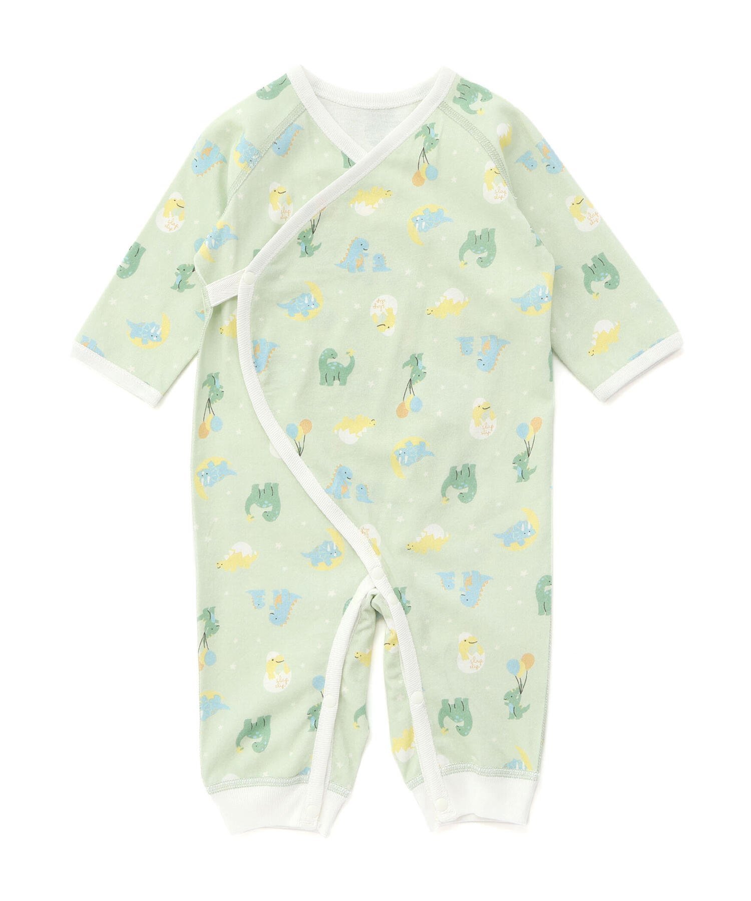 【ベベ オンライン ストア/BEBE ONLINE STORE / KIDS】のコットンアニマルイヌ恐竜お花マルチプリント総柄肌着ベビー(60~70cm) インテリア・キッズ・メンズ・レディースファッション・服の通販 founy(ファニー) 　ファッション　Fashion　キッズファッション　Fashion for Kids　インナー　Innerwear　秋　Autumn　チェリー　Cherry, Cherry Pattern　なめらか　Smooth, Silky Texture　長袖　Long Sleeve, Full Sleeve　パイピング　Piping, Trim Design　フレンチ　French, French Style　プリント　Print, Printed Pattern　ベビー　Baby, Babywear　モザイク　Mosaic, Geometric Pattern　リボン　Ribbon, Bow　A/W・秋冬　Autumn/Winter　おすすめ　Recommended / Our Picks　エレガント 上品　Elegant　ギフト プレゼント　Gift / Present　2025年　2025　2025-2026秋冬・A/W　Autumn/Winter 2025–26 AW25–26　グリーン系|ID: prp329100004677354 ipo3291000000034076424