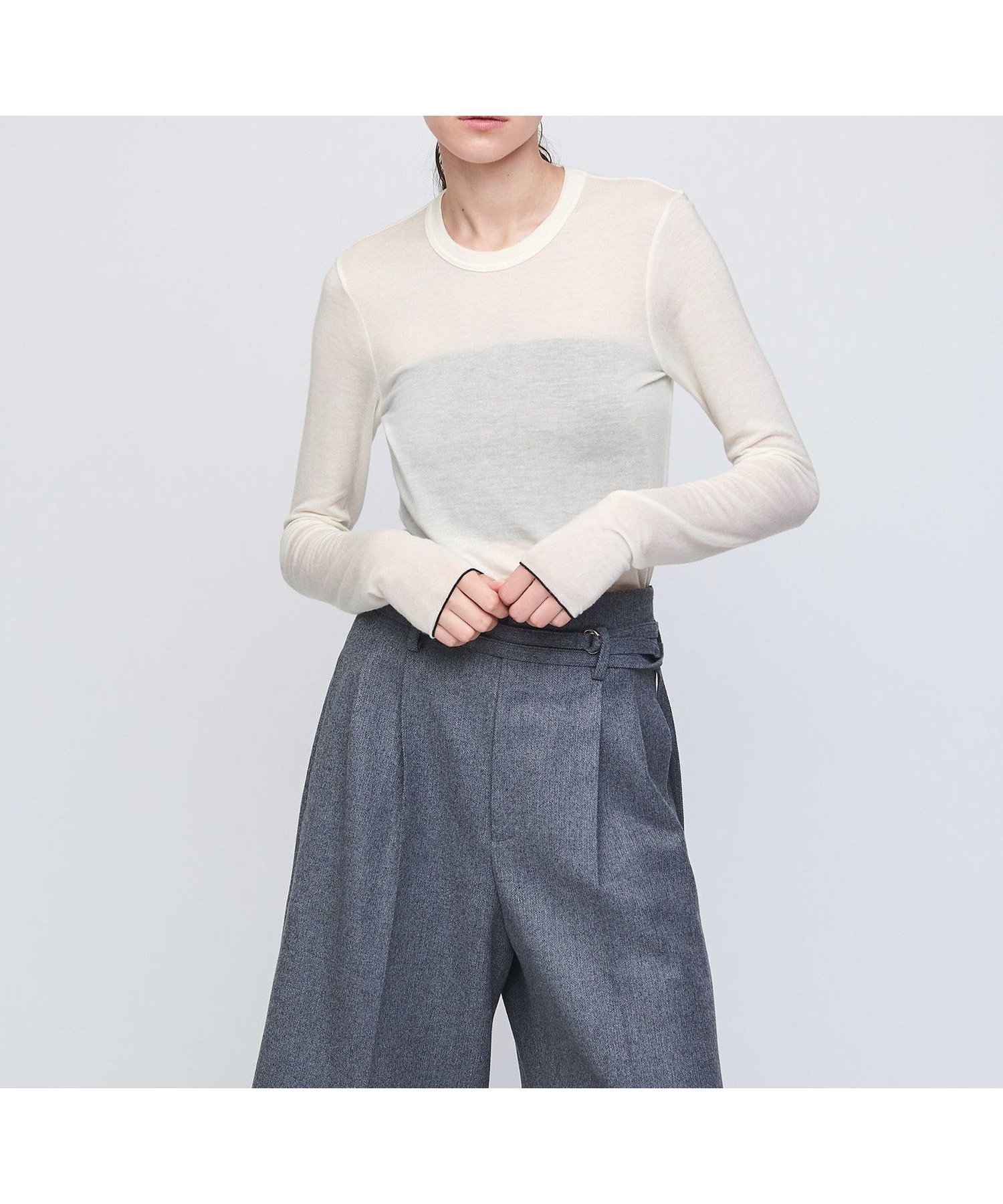 【ユナイテッドアローズ/UNITED ARROWS】のAEWEN MATOPH クルーネック ロングスリーブ カットソー インテリア・キッズ・メンズ・レディースファッション・服の通販 founy(ファニー) 　ファッション　Fashion　レディースファッション　Fashion for Women　トップス・カットソー　Cut & Sew Tops　カットソー・ベーシックTシャツ　Cut-and-Sewn Tops / Stretch Tees & Basics　おすすめ　Recommended / Our Picks　インナー　Innerwear　カットソー　Cut and Sewn Top　コンパクト　Compact, Small Size　スリーブ　Sleeve, Long Sleeve / Short Sleeve　フィット　Fit, Slim Fit　ラグジュアリー　Luxury, Elegant　ロング　Long, Long-Length　OFF WHITE|ID: prp329100004677369 ipo3291000000033848325