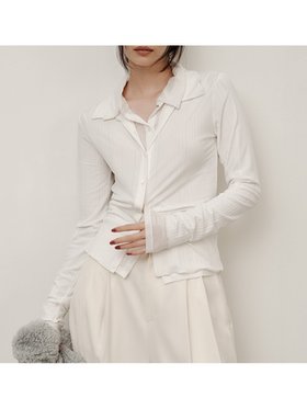 【フレイ アイディー/FRAY I.D】のレイヤードポロカットソー 人気、トレンドファッション・服の通販 founy(ファニー) ファッション Fashion レディースファッション Fashion for Women トップス・カットソー Cut & Sew Tops カットソー・ベーシックTシャツ Cut-and-Sewn Tops / Stretch Tees & Basics シアー Sheer, See-Through シンプル Simple, Minimal スマート Smart, Elegant バランス Balance, Style Balance フィット Fit, Slim Fit フロント Front, Front Design リラックス Relax, Relaxed Fit |ID:prp329100004677374