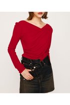 【スライ/SLY】のOFF SHOULDER CUT トップス 人気、トレンドファッション・服の通販 founy(ファニー) ファッション Fashion レディースファッション Fashion for Women トップス・カットソー Cut & Sew Tops おすすめ Recommended / Our Picks とろみ Fluid, Flowy Fabric ガーリー Girly, Feminine Style コンパクト Compact, Small Size ショルダー Shoulder, Shoulder Strap ツイスト Tweed, Tweed Fabric デコルテ Décolleté, Neckline デニム Denim, Jeans Material バランス Balance, Style Balance フロント Front, Front Design ミニスカート Mini Skirt, Short Skirt thumbnail RED|ID: prp329100004677388 ipo3291000000033793432