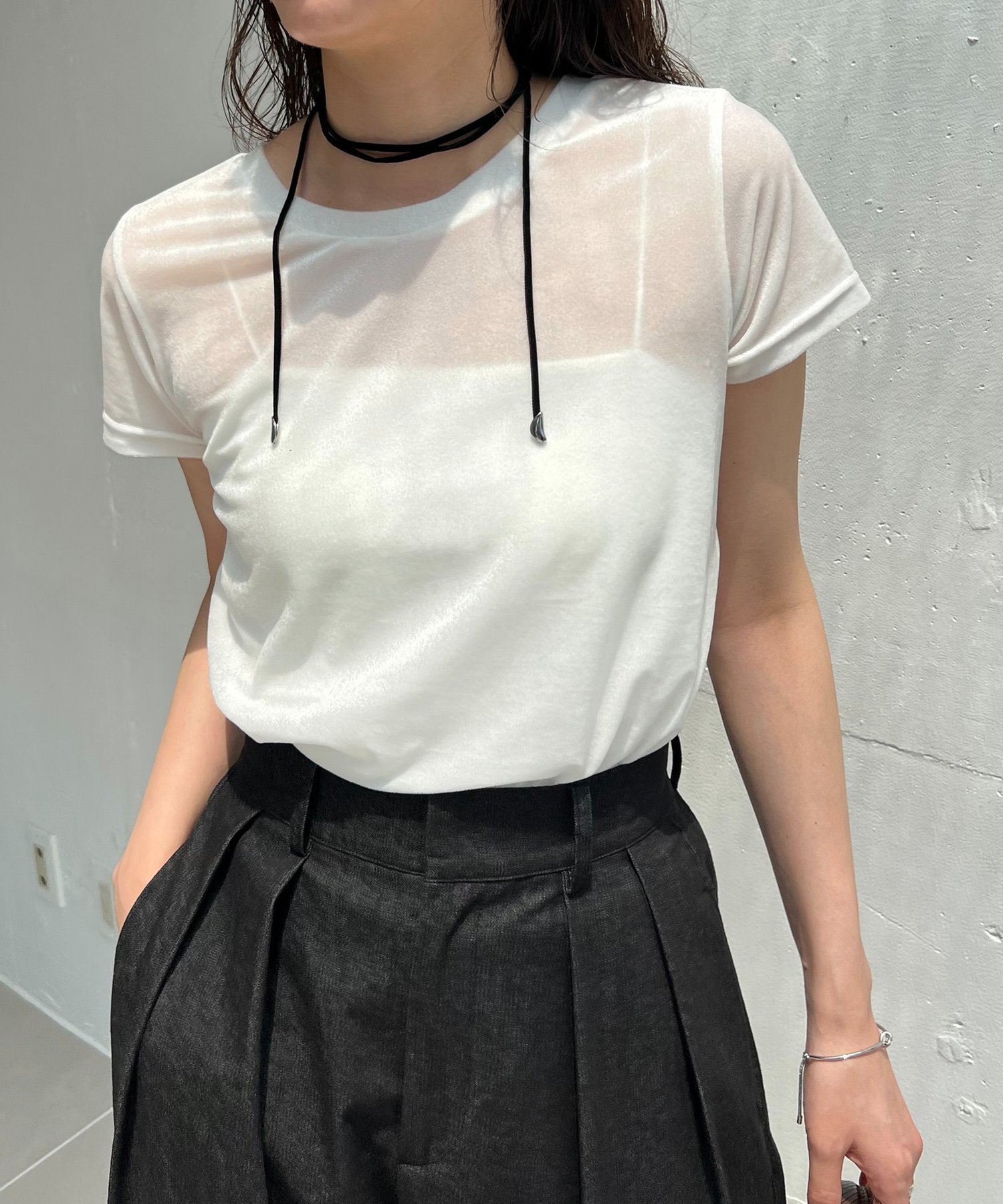 【カプリシューレマージュ/CAPRICIEUX LEMAGE】の【前後2WAY】シアーベロアTシャツ インテリア・キッズ・メンズ・レディースファッション・服の通販 founy(ファニー) 　ファッション　Fashion　レディースファッション　Fashion for Women　トップス・カットソー　Cut & Sew Tops　シャツ・ブラウス・オフィスカジュアル　Elegant Blouses & Button-Ups　ロングTシャツ・Tシャツ　Longline T-Shirts & Tees　ベロアトップス　Velour Tops / Velvet-Look Items　コンパクト　Compact, Small Size　シアー　Sheer, See-Through　バルーン　Balloon, Balloon Silhouette　ベロア　Velour, Soft Velvet　マキシ　Maxi, Full Length　ワイド　Wide, Wide Fit　エクリュ|ID: prp329100004677535 ipo3291000000033794134