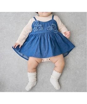 【ナルミヤ オンライン/NARUMIYA ONELINE / KIDS】の【リンク】花ビスチェロンパースセット 人気、トレンドファッション・服の通販 founy(ファニー) ファッション Fashion キッズファッション Fashion for Kids おすすめ Recommended / Our Picks デニム Denim, Jeans Material ビスチェ Bustier, Corset Top ベーシック Basic, Essential ポケット Pocket, Pocket Detail ロンパース Romper, Jumpsuit |ID:prp329100004677588