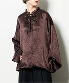 【シティーショップ/CITYSHOP】のACETATE V-NOTCH ブラウス 人気、トレンドファッション・服の通販 founy(ファニー) ファッション Fashion レディースファッション Fashion for Women トップス・カットソー Cut & Sew Tops シャツ・ブラウス・オフィスカジュアル Elegant Blouses & Button-Ups 2025年 2025 2025-2026秋冬・A/W Autumn/Winter 2025–26 AW25–26 サテン Satin, Glossy Fabric フロント Front, Front Design thumbnail ブラウン|ID: prp329100004677593 ipo3291000000033794437