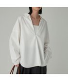 【バビロン/BABYLONE / KIDS】の襟付き深Vブラウス 人気、トレンドファッション・服の通販 founy(ファニー) ファッション Fashion キッズファッション Fashion for Kids ツイル Twist, Twisted Detail パターン Pattern, Design Print フォルム Silhouette, Form 再入荷 Restock / Back in Stock thumbnail オフホワイト11|ID: prp329100004677858 ipo3291000000034087998