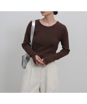 【セレクトモカ/SELECT MOCA】のニュアンスリブクルーネックトップス 人気、トレンドファッション・服の通販 founy(ファニー) ファッション Fashion レディースファッション Fashion for Women トップス・カットソー Cut & Sew Tops おすすめ Recommended / Our Picks インナー Innerwear シンプル Simple, Minimal ジャケット Jacket, Outerwear スリット Slit, Slit Detail ベスト Vest, Waistcoat |ID:prp329100004677905