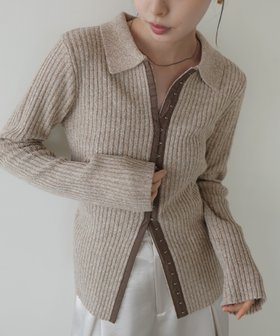 【リアン/Lian】のホックデザインポロニット 人気、トレンドファッション・服の通販 founy(ファニー) ファッション Fashion レディースファッション Fashion for Women トップス・カットソー Cut & Sew Tops ニット Knit Tops & Sweaters トレンド Trend, Trending Now フロント Front, Front Design |ID:prp329100004677956