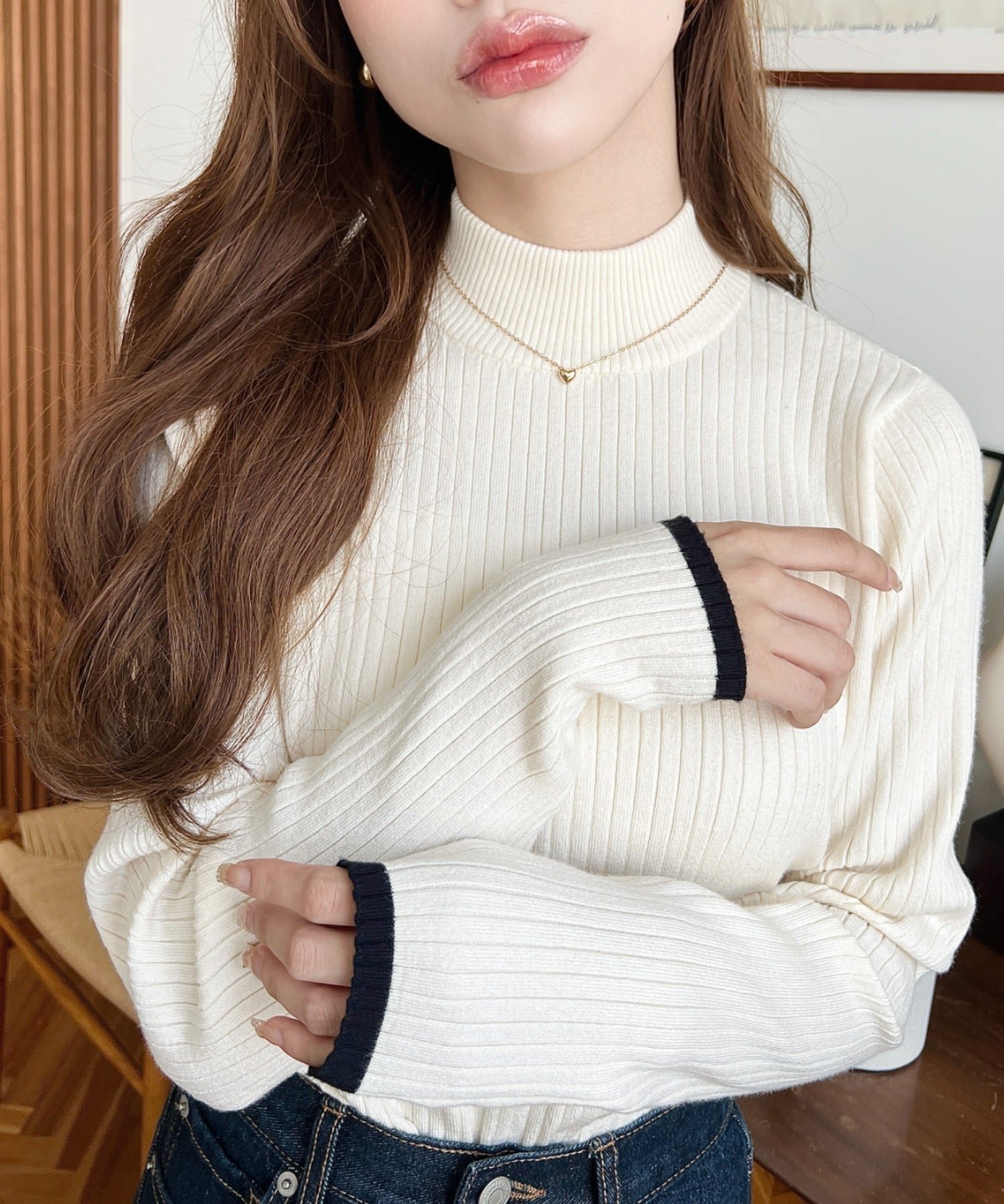 【モーメントプラス/moment+ / MEN】の12G ボトルネック配色ラインワイドリブニットプルオーバー インテリア・キッズ・メンズ・レディースファッション・服の通販 founy(ファニー) 　ファッション　Fashion　メンズファッション　Fashion for Men　トップス・カットソー　Cut & Sew Tops　ニット・セーター / 定番トップス　Knit Tops & Sweaters　シンプル　Simple, Minimal　ジャケット　Jacket, Outerwear　スリム　Slim, Slim Fit　デニム　Denim, Jeans Material　トレンド　Trend, Trending Now　定番　Standard, Basic Item　なめらか　Smooth, Silky Texture　フィット　Fit, Slim Fit　ベーシック　Basic, Essential　ボトルネック　Bottle Neck, Mock Neck　再入荷　Restock / Back in Stock　プチプライス・低価格　Affordable / Budget Price　おすすめ　Recommended / Our Picks　エレガント 上品　Elegant　アイボリー|ID: prp329100004678013 ipo3291000000034505686