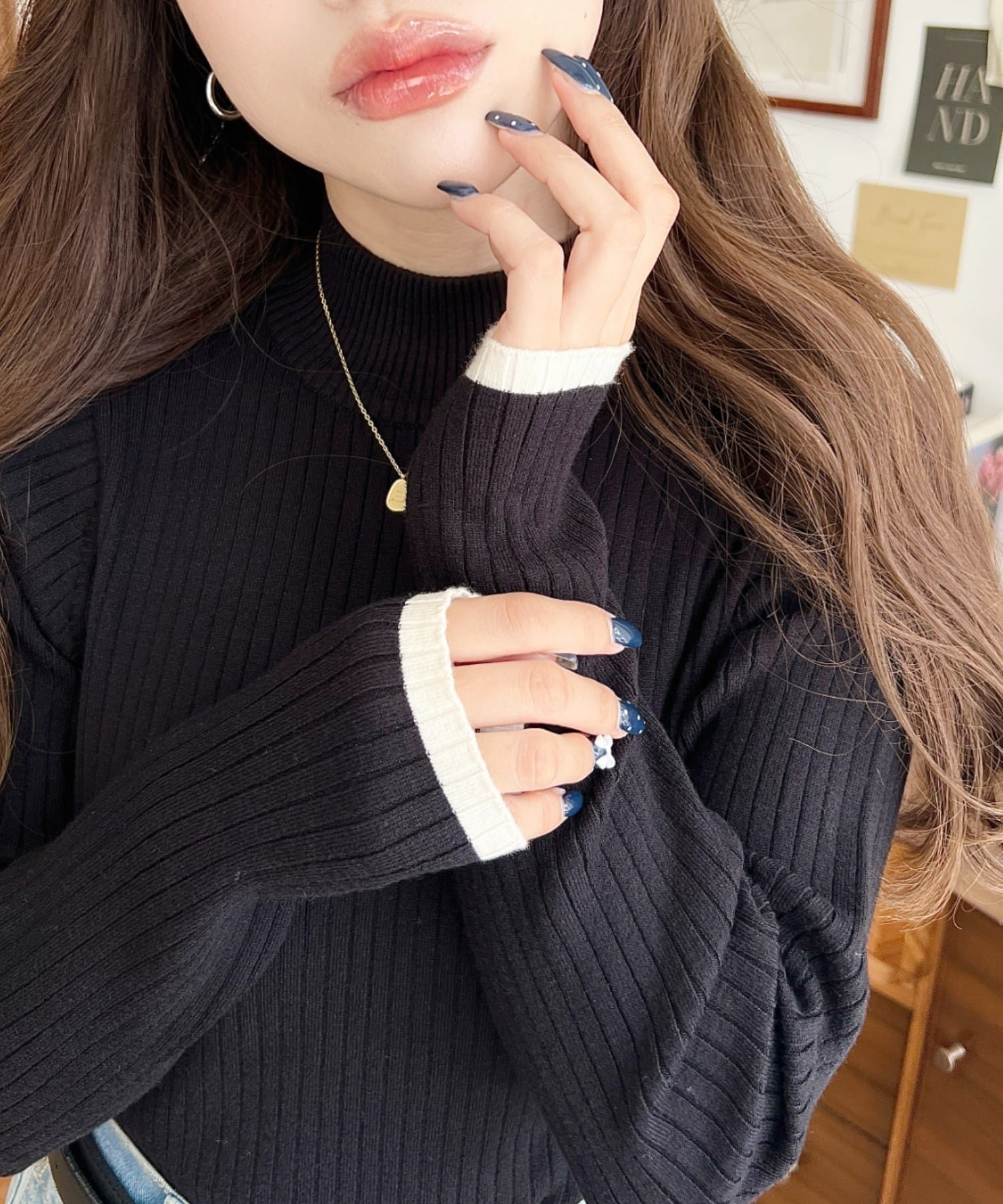 【モーメントプラス/moment+ / MEN】の12G ボトルネック配色ラインワイドリブニットプルオーバー インテリア・キッズ・メンズ・レディースファッション・服の通販 founy(ファニー) 　ファッション　Fashion　メンズファッション　Fashion for Men　トップス・カットソー　Cut & Sew Tops　ニット・セーター / 定番トップス　Knit Tops & Sweaters　シンプル　Simple, Minimal　ジャケット　Jacket, Outerwear　スリム　Slim, Slim Fit　デニム　Denim, Jeans Material　トレンド　Trend, Trending Now　定番　Standard, Basic Item　なめらか　Smooth, Silky Texture　フィット　Fit, Slim Fit　ベーシック　Basic, Essential　ボトルネック　Bottle Neck, Mock Neck　再入荷　Restock / Back in Stock　プチプライス・低価格　Affordable / Budget Price　おすすめ　Recommended / Our Picks　エレガント 上品　Elegant　ブラック|ID: prp329100004678013 ipo3291000000034505687