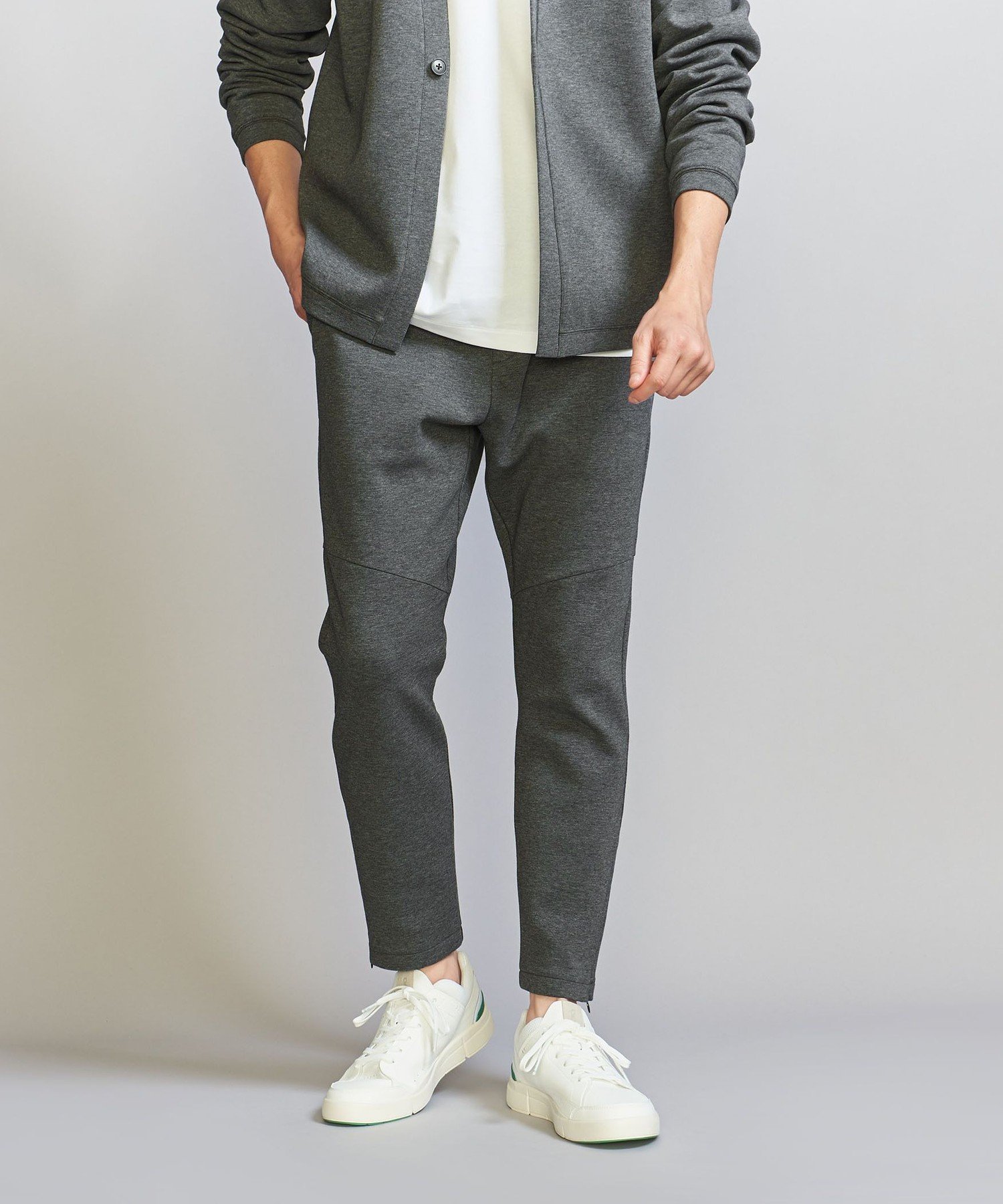【ビューティ&ユース ユナイテッドアローズ/BEAUTY&YOUTH / UNITED ARROWS / MEN】の【+30%ポイントバック】【WEB限定 WARDROBE SMART】ダブルニット イージーパンツ/セットアップ対応 インテリア・キッズ・メンズ・レディースファッション・服の通販 founy(ファニー) 　ファッション　Fashion　メンズファッション　Fashion for Men　ボトムス　Bottoms　アンクル　Ankle-Length Design　カーディガン　Cardigan, Knitwear　シャーリング　Shirring, Ruched　シンプル　Simple, Minimal　スウェット / スエット　Sweatshirt, Sweatwear　スピンドル　Spindle, Drawcord　スマート　Smart, Elegant　スラックス　Slacks, Dress Pants　スリム　Slim, Slim Fit　セットアップ　Set-Up, Coordinated Outfit　ダブル　Double, Double-Breasted　テーパード　Tapered, Tapered Pants　パーカー　Hoodie, Parka　ファブリック　Fabric, Textile　フラット　Flat, Flat Shoes　ポケット　Pocket, Pocket Detail　リラックス　Relax, Relaxed Fit　その他1|ID: prp329100004678018 ipo3291000000033796555