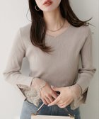 【ナチュラルクチュール/natural couture】の前後2WAY袖口レースリブニット 人気、トレンドファッション・服の通販 founy(ファニー) ファッション Fashion レディースファッション Fashion for Women トップス・カットソー Cut & Sew Tops ニット Knit Tops & Sweaters シンプル Simple, Minimal デニム Denim, Jeans Material 人気 Popular, Best Seller リブニット Rib Knit, Ribbed Knit レース Lace, Lace Fabric 冬 Winter / This Winter おすすめ Recommended / Our Picks ビジネス 仕事 通勤 Business / Work / Commuting 2025年 2025 2025-2026秋冬・A/W Autumn/Winter 2025–26 AW25–26 thumbnail グレー|ID: prp329100004678065 ipo3291000000033796802