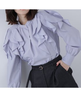 【ナチュラル ビューティー ベーシック/NATURAL BEAUTY BASIC】のメタルポイントフリルブラウス 人気、トレンドファッション・服の通販 founy(ファニー) ファッション Fashion レディースファッション Fashion for Women トップス・カットソー Cut & Sew Tops シャツ・ブラウス・オフィスカジュアル Elegant Blouses & Button-Ups おすすめ Recommended / Our Picks ストレート Straight, Straight Cut フロント Front, Front Design ブロード Broadcloth, Fine Cotton メタル Metal, Metal Parts エレガント 上品 Elegant |ID:prp329100004678151