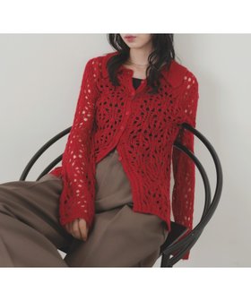【リアン/Lian】のクロシェポロニットカーディガン 人気、トレンドファッション・服の通販 founy(ファニー) ファッション Fashion レディースファッション Fashion for Women トップス・カットソー Cut & Sew Tops ニット Knit Tops & Sweaters カーディガン・羽織り Layered Style Cardigans メッシュ Mesh, Net Fabric モチーフ Motif, Design Theme |ID:prp329100004678237