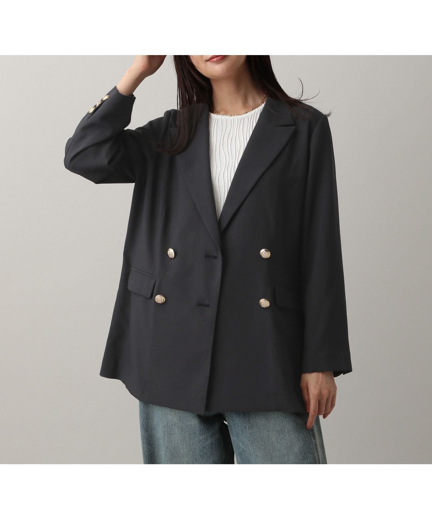 【グローバルワーク/GLOBAL WORK】のMATINEE LINE/MIXストレッチWジャケット/583736 インテリア・キッズ・メンズ・レディースファッション・服の通販 founy(ファニー) 　ファッション　Fashion　レディースファッション　Fashion for Women　アウター　Coat / Outerwear Collection　レディースジャケット・軽アウター　Jackets　おすすめ　Recommended / Our Picks　シンプル　Simple, Minimal　ジャケット　Jacket, Outerwear　ストレッチ　Stretch, Stretchy Fabric　セットアップ　Set-Up, Coordinated Outfit　ダブル　Double, Double-Breasted　デニム　Denim, Jeans Material　夏　Summer　秋　Autumn　杢チャコール18|ID: prp329100004678308 ipo3291000000034790149