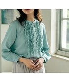 【アンタイトル/UNTITLED】の【UVケア/吸水速乾/通勤】フリルサテンブラウス 人気、トレンドファッション・服の通販 founy(ファニー) ファッション Fashion レディースファッション Fashion for Women トップス・カットソー Cut & Sew Tops シャツ・ブラウス・オフィスカジュアル Elegant Blouses & Button-Ups インナー Innerwear カーディガン Cardigan, Knitwear サテン Satin, Glossy Fabric ジャケット Jacket, Outerwear フリル Frill, Ruffle フロント Front, Front Design メタル Metal, Metal Parts エレガント 上品 Elegant 吸水 Absorbent, Quick-Dry ビジネス 仕事 通勤 Business / Work / Commuting thumbnail ミントグリーン|ID: prp329100004678325 ipo3291000000033902510