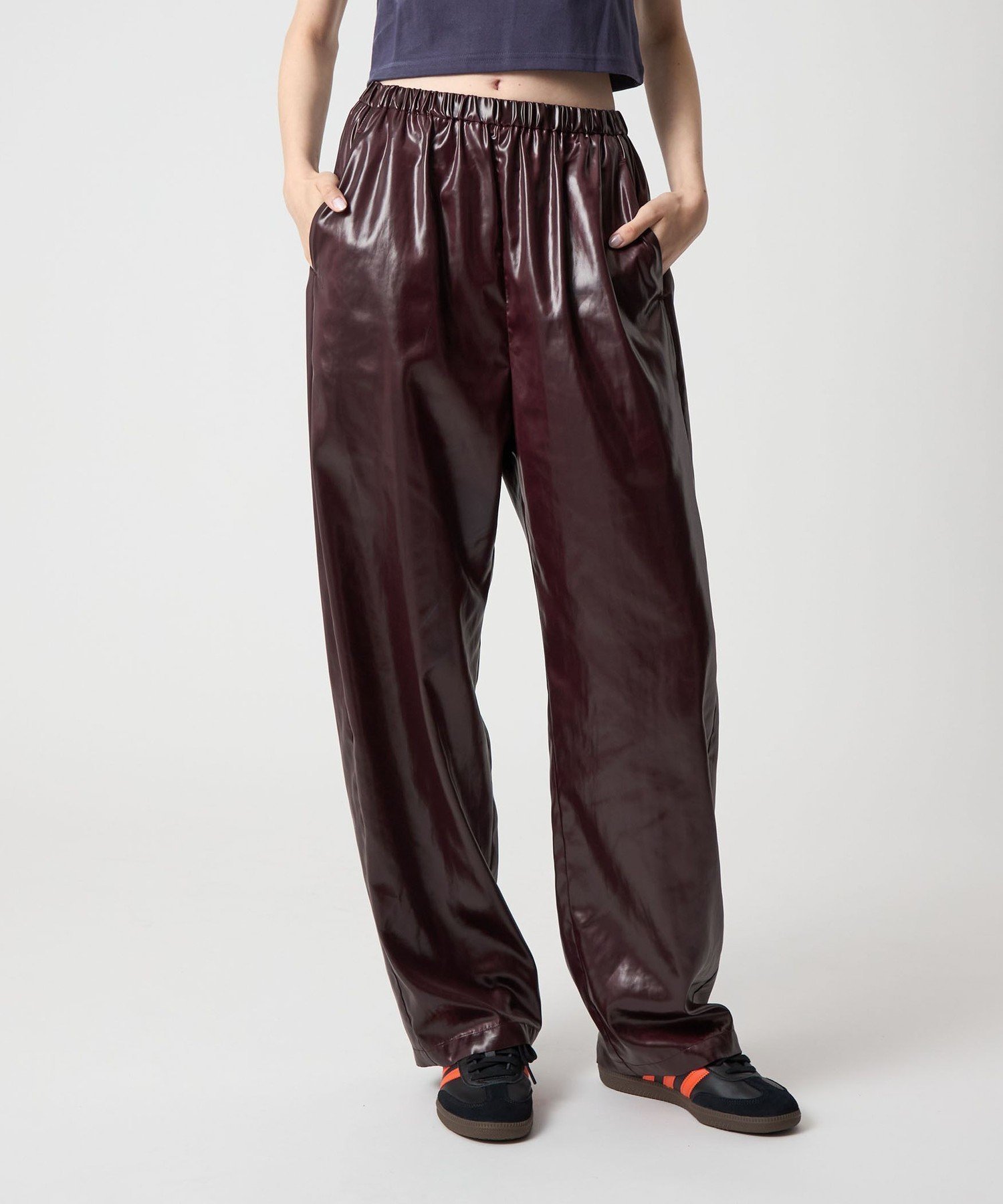 【ビューティ&ユース ユナイテッドアローズ/BEAUTY&YOUTH / UNITED ARROWS】の6(ROKU) ポリエステル サテン パンツ 25FW インテリア・キッズ・メンズ・レディースファッション・服の通販 founy(ファニー) 　ファッション　Fashion　レディースファッション　Fashion for Women　パンツ　Pants & Trousers　サテン　Satin, Glossy Fabric　シンプル　Simple, Minimal　リラックス　Relax, Relaxed Fit　A/W・秋冬　Autumn/Winter　WINE|ID: prp329100004678327 ipo3291000000033798234