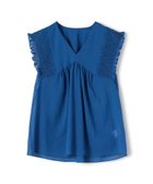 【トゥモローランド/TOMORROWLAND】のコットンクレープ Vネックブラウス 人気、トレンドファッション・服の通販 founy(ファニー) ファッション Fashion レディースファッション Fashion for Women トップス・カットソー Cut & Sew Tops シャツ・ブラウス・オフィスカジュアル Elegant Blouses & Button-Ups Vネックトップス V-Neck Tops / V-Cut Neckline Shirts デニム Denim, Jeans Material ハンド Hand, Handmade プリント Print, Printed Pattern エレガント 上品 Elegant 夏 Summer thumbnail 65 ブルー|ID: prp329100004678352 ipo3291000000033845575