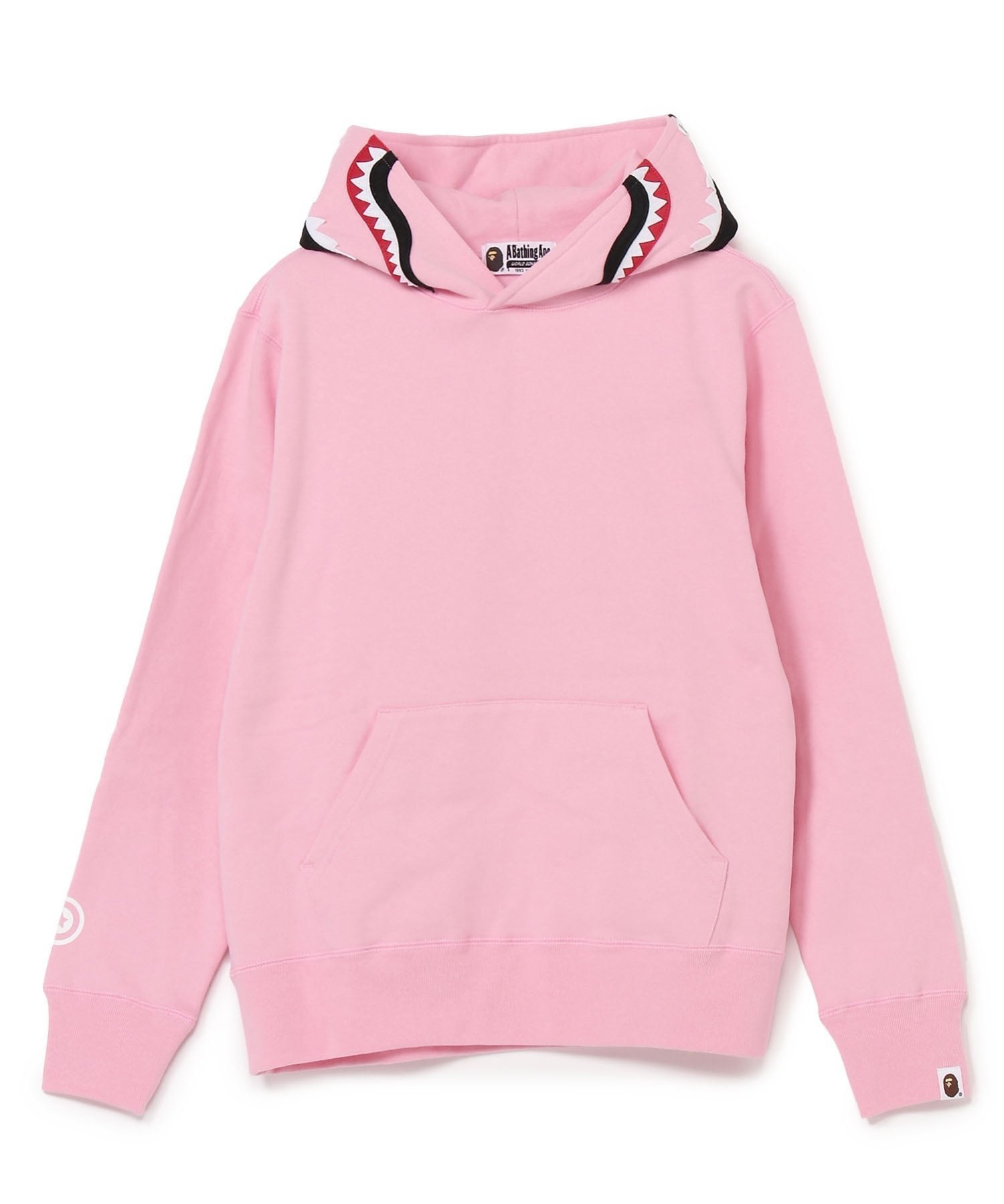 【アベイシングエイプ/A BATHING APE / MEN】のSHARK PULLOVER HOODIE M インテリア・キッズ・メンズ・レディースファッション・服の通販 founy(ファニー) 　ファッション　Fashion　メンズファッション　Fashion for Men　シンプル　Simple, Minimal　スマート　Smart, Elegant　ポケット　Pocket, Pocket Detail　モチーフ　Motif, Design Theme　財布　Wallet, Purse　PINK|ID: prp329100004678444 ipo3291000000033798817