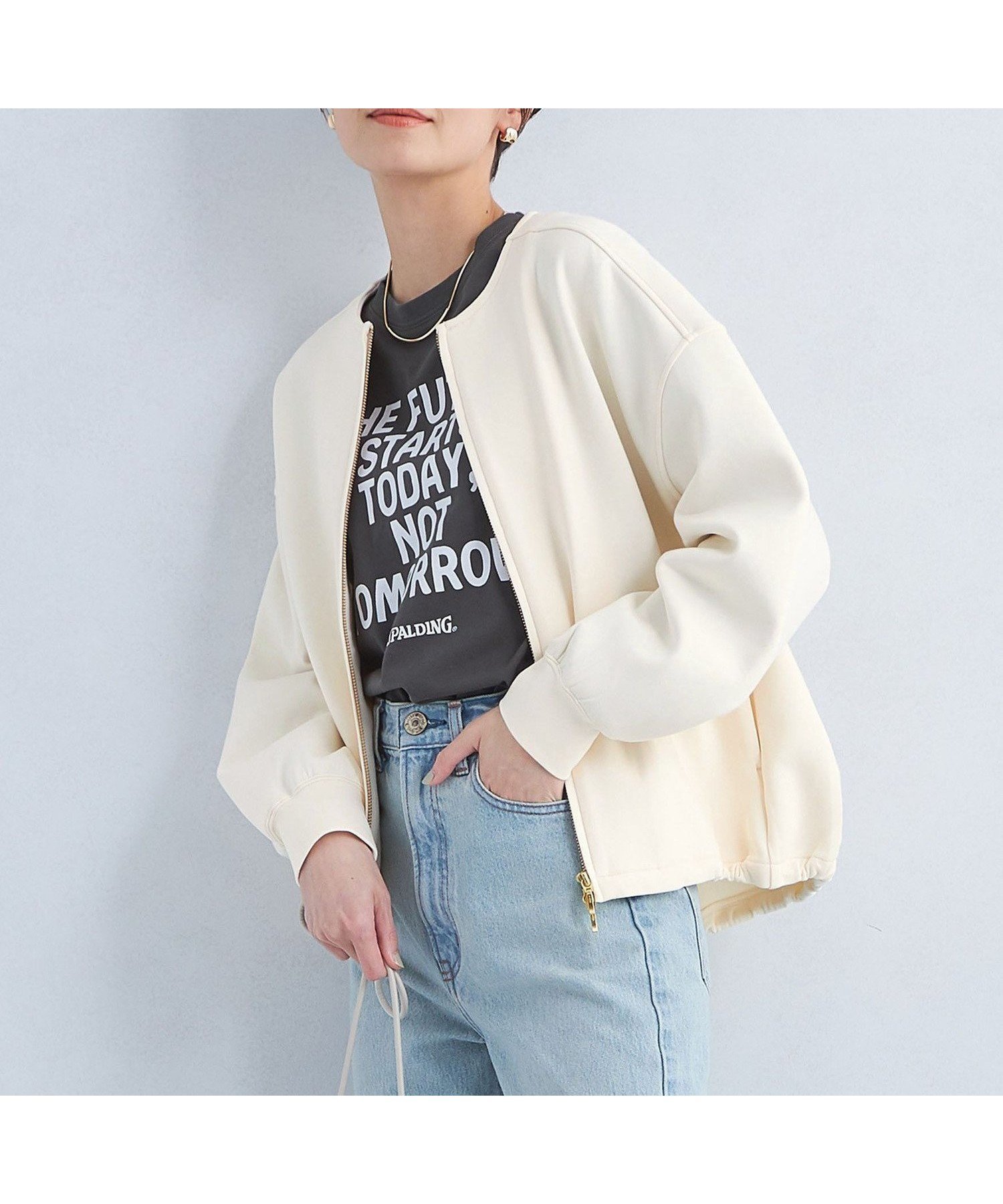 【ユナイテッドアローズ/UNITED ARROWS】のダンボール ジップ ブルゾン インテリア・キッズ・メンズ・レディースファッション・服の通販 founy(ファニー) 　ファッション　Fashion　レディースファッション　Fashion for Women　アウター　Coat / Outerwear Collection　ブルゾンジャケット・スポーティアウター　Blouson Jackets　おすすめ　Recommended / Our Picks　カットソー　Cut and Sewn Top　カーディガン　Cardigan, Knitwear　ジップ　Zip, Zipper　スウェット / スエット　Sweatshirt, Sweatwear　トレーナー　Sweatshirt, Trainer　ドローストリング　Drawstring, Pull Cord　フォルム　Silhouette, Form　フレア　Flare, Flared　ブルゾン　Blouson, Bomber Jacket　ワイド　Wide, Wide Fit　エレガント 上品　Elegant　冬　Winter / This Winter　春　Spring　秋　Autumn　NATURAL|ID: prp329100004678467 ipo3291000000033798910
