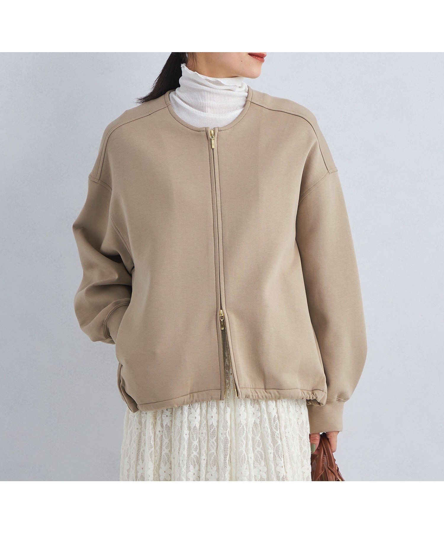 【ユナイテッドアローズ/UNITED ARROWS】のダンボール ジップ ブルゾン インテリア・キッズ・メンズ・レディースファッション・服の通販 founy(ファニー) 　ファッション　Fashion　レディースファッション　Fashion for Women　アウター　Coat / Outerwear Collection　ブルゾンジャケット・スポーティアウター　Blouson Jackets　おすすめ　Recommended / Our Picks　カットソー　Cut and Sewn Top　カーディガン　Cardigan, Knitwear　ジップ　Zip, Zipper　スウェット / スエット　Sweatshirt, Sweatwear　トレーナー　Sweatshirt, Trainer　ドローストリング　Drawstring, Pull Cord　フォルム　Silhouette, Form　フレア　Flare, Flared　ブルゾン　Blouson, Bomber Jacket　ワイド　Wide, Wide Fit　エレガント 上品　Elegant　冬　Winter / This Winter　春　Spring　秋　Autumn　MOCA|ID: prp329100004678467 ipo3291000000033798912