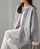 【ラナン/Ranan】のRanan/ゴールドボタン裏配色ニットカーディガン GR|ID: prp329100004678474 ipo3291000000033798954