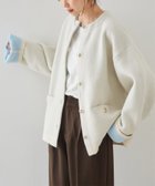 【ラナン/Ranan】のRanan/ゴールドボタン裏配色ニットカーディガン OW|ID: prp329100004678474 ipo3291000000034812045