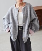 【ラナン/Ranan】のRanan/ゴールドボタン裏配色ニットカーディガン GR|ID: prp329100004678474 ipo3291000000034812049