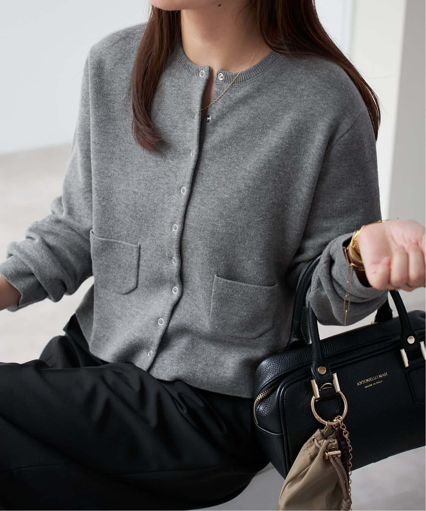 【スローブ イエナ/SLOBE IENA】の《セットアップ対応可》コットンダブルフェイスカーディガン インテリア・キッズ・メンズ・レディースファッション・服の通販 founy(ファニー) 　ファッション　Fashion　レディースファッション　Fashion for Women　トップス・カットソー　Cut & Sew Tops　カーディガン・羽織り　Layered Style Cardigans　2025年　2025　2025-2026秋冬・A/W　Autumn/Winter 2025–26 AW25–26　おすすめ　Recommended / Our Picks　カーディガン　Cardigan, Knitwear　コンパクト　Compact, Small Size　セットアップ　Set-Up, Coordinated Outfit　バランス　Balance, Style Balance　フォルム　Silhouette, Form　ワイド　Wide, Wide Fit　秋　Autumn　羽織　Haori, Light Jacket　グレーA|ID: prp329100004678482 ipo3291000000034124709