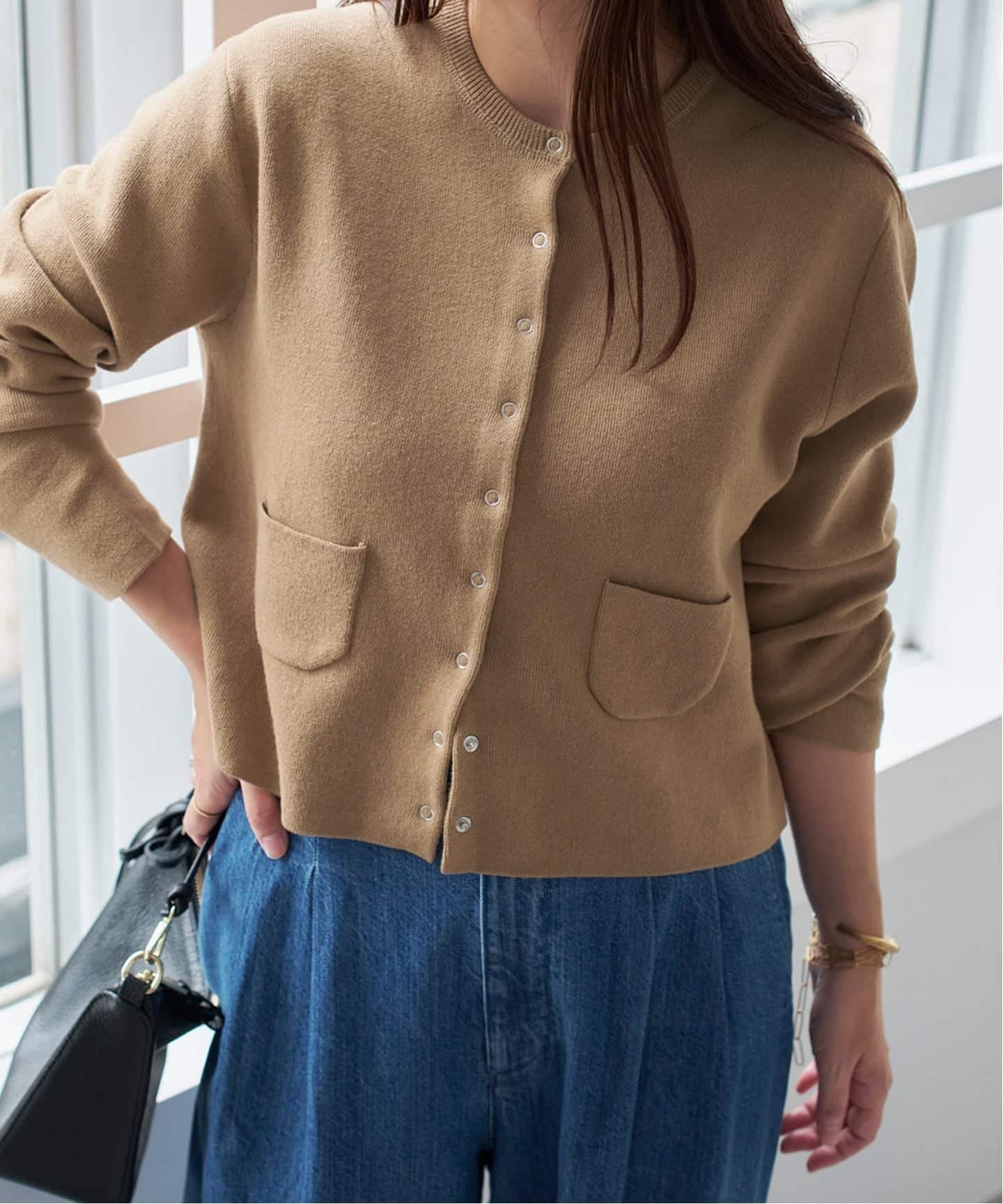 【スローブ イエナ/SLOBE IENA】の《セットアップ対応可》コットンダブルフェイスカーディガン インテリア・キッズ・メンズ・レディースファッション・服の通販 founy(ファニー) 　ファッション　Fashion　レディースファッション　Fashion for Women　トップス・カットソー　Cut & Sew Tops　カーディガン・羽織り　Layered Style Cardigans　2025年　2025　2025-2026秋冬・A/W　Autumn/Winter 2025–26 AW25–26　おすすめ　Recommended / Our Picks　カーディガン　Cardigan, Knitwear　コンパクト　Compact, Small Size　セットアップ　Set-Up, Coordinated Outfit　バランス　Balance, Style Balance　フォルム　Silhouette, Form　ワイド　Wide, Wide Fit　秋　Autumn　羽織　Haori, Light Jacket　キャメル|ID: prp329100004678482 ipo3291000000034124713