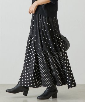 【ビアズリー/BEARDSLEY】のドットパッチワークロングスカート 人気、トレンドファッション・服の通販 founy(ファニー) ファッション Fashion レディースファッション Fashion for Women スカート Skirts ロングスカート Long Skirts / Maxi & Midi Skirts コレクション Collection, Seasonal Line シンプル Simple, Minimal ドット Polka Dot, Dot Pattern パッチワーク Patchwork, Mixed Fabric プリント Print, Printed Pattern ポケット Pocket, Pocket Detail リラックス Relax, Relaxed Fit 再入荷 Restock / Back in Stock |ID:prp329100004678484