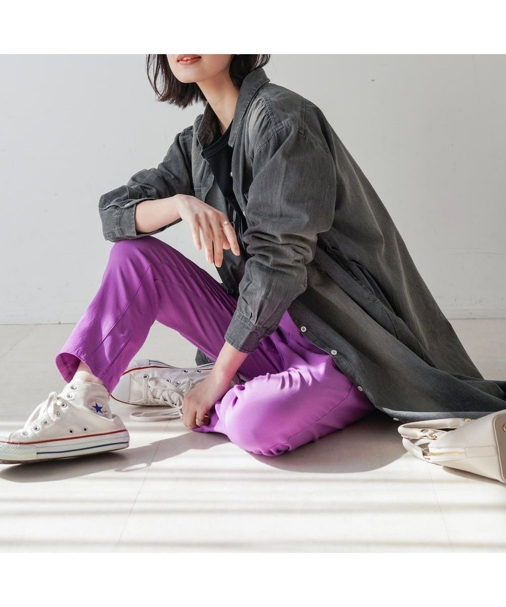 【バブ ブージュルード/Bab Bou Jeloud】の【接触冷感/UVカット】UV/COOL HAKIYASE+ パンツ インテリア・キッズ・メンズ・レディースファッション・服の通販 founy(ファニー) 　ファッション　Fashion　レディースファッション　Fashion for Women　パンツ　Pants & Trousers　ストレッチ　Stretch, Stretchy Fabric　定番　Standard, Basic Item　フロント　Front, Front Design　ポケット　Pocket, Pocket Detail　メッシュ　Mesh, Net Fabric　再入荷　Restock / Back in Stock　夏　Summer　PURPLE|ID: prp329100004678492 ipo3291000000033799056