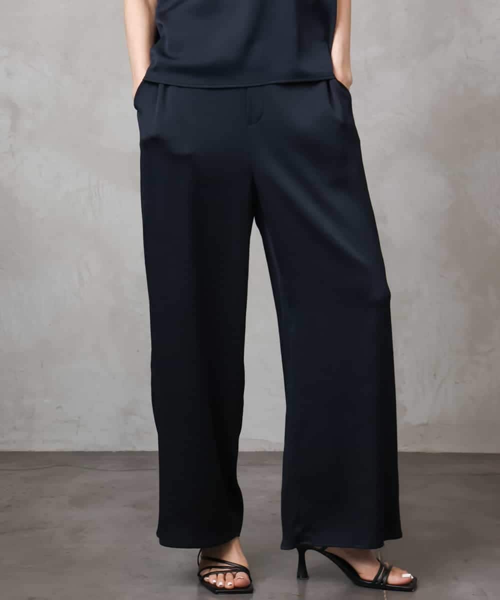 【ミッシェルクラン/MICHEL KLEIN】のセットアップ対応 サテンワイドパンツ 人気、トレンドファッション・服の通販 founy(ファニー) 　ファッション　Fashion　レディースファッション　Fashion for Women　セットアップ　Matching Sets　レディースパンツ・ボトムス　Pants & Trousers / Bottoms　ヴィンテージ　Vintage Style　洗える　Machine Washable　ギャザー　Gathered, Ruffled　サテン　Satin, Glossy Fabric　サマー　Summer, Summer Style　シンプル　Simple, Minimal　ストレッチ　Stretch, Stretchy Fabric　セットアップ　Set-Up, Coordinated Outfit　ポケット　Pocket, Pocket Detail　リラックス　Relax, Relaxed Fit　ワイド　Wide, Wide Fit　おすすめ　Recommended / Our Picks　 other-1|ID: prp329100004678495 ipo3291000000033799067