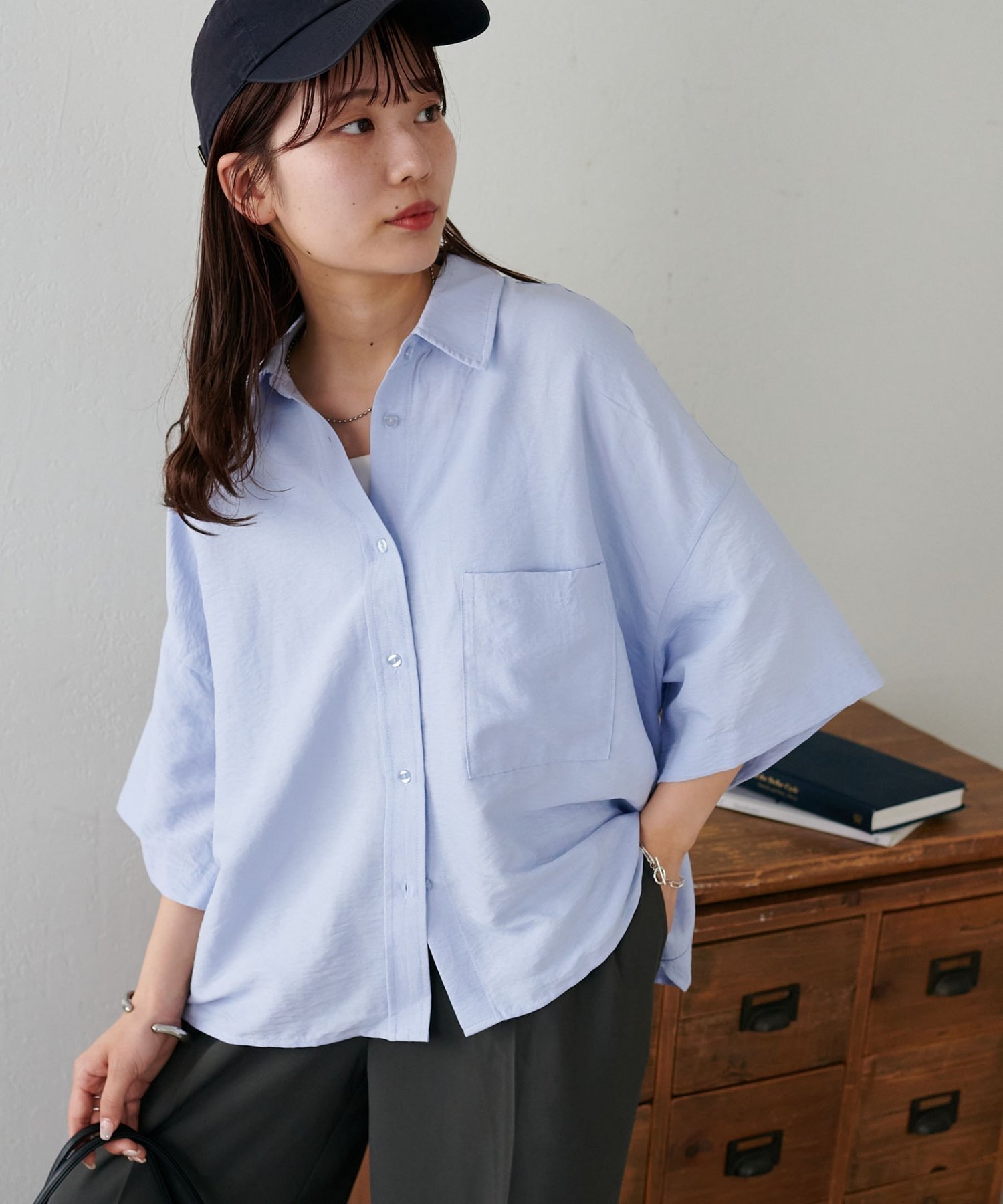 【ディスコート/Discoat】の【新色追加!/WEB限定】ビッグシャツ インテリア・キッズ・メンズ・レディースファッション・服の通販 founy(ファニー) 　ファッション　Fashion　レディースファッション　Fashion for Women　トップス・カットソー　Cut & Sew Tops　シャツ・ブラウス・オフィスカジュアル　Elegant Blouses & Button-Ups　ショルダー　Shoulder, Shoulder Strap　シンプル　Simple, Minimal　ドロップ　Drop Shoulder, Dropped Style　ビッグ　Big, Oversized　ポケット　Pocket, Pocket Detail　夏　Summer　ブルー|ID: prp329100004678510 ipo3291000000033799142