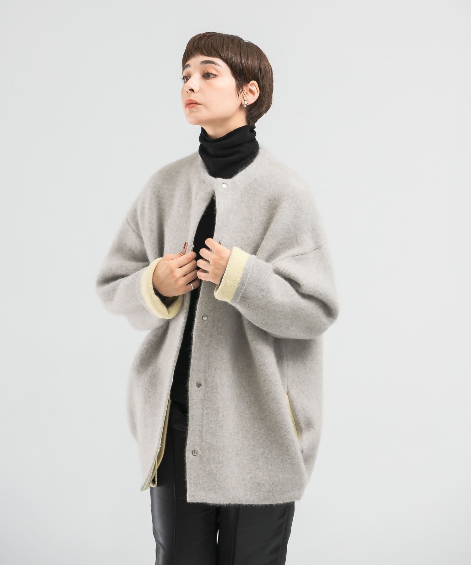 【アーバンリサーチ ロッソ/URBAN RESEARCH ROSSO】のELENDEEK CN RACCOON MIX WCD インテリア・キッズ・メンズ・レディースファッション・服の通販 founy(ファニー) 　ファッション　Fashion　レディースファッション　Fashion for Women　トップス・カットソー　Cut & Sew Tops　2024年　2024　2024-2025秋冬・A/W　Autumn/Winter 2024–25 AW24–25　冬　Winter / This Winter　ダブル　Double, Double-Breasted　フェイス　Face, Facial Design　エレガント 上品　Elegant　A/W・秋冬　Autumn/Winter　LGRY|ID: prp329100004678532 ipo3291000000033799246