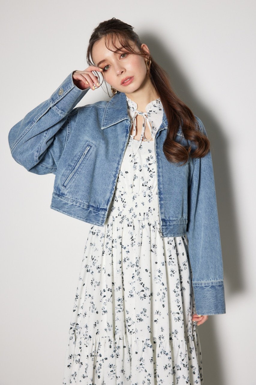 【リエンダ/rienda】のステンカラーデニムジャケット インテリア・キッズ・メンズ・レディースファッション・服の通販 founy(ファニー) 　ファッション　Fashion　レディースファッション　Fashion for Women　アウター　Coat / Outerwear Collection　レディースジャケット・軽アウター　Jackets　デニムジャケット / カジュアルアウター　Denim Jackets　おすすめ　Recommended / Our Picks　カフス　Cuff Design　クロップド　Cropped, Short Length　ジャケット　Jacket, Outerwear　セットアップ　Set-Up, Coordinated Outfit　デニム　Denim, Jeans Material　バランス　Balance, Style Balance　パターン　Pattern, Design Print　ポケット　Pocket, Pocket Detail　リラックス　Relax, Relaxed Fit　今季　This Season, Current Season　再入荷　Restock / Back in Stock　BLU|ID: prp329100004678615 ipo3291000000033799591