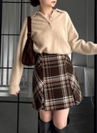 【スナイデル/SNIDEL】のSustainableロービングチェックミニスカート BRW[058]|ID: prp329100004678635 ipo3291000000034529207