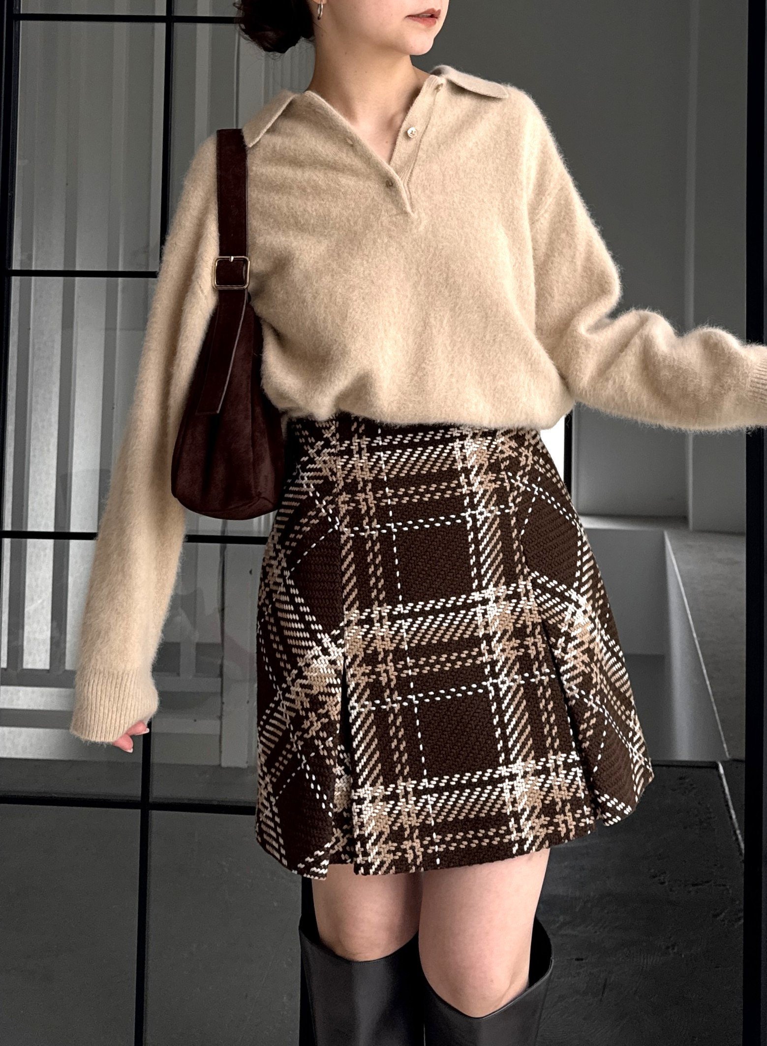 【スナイデル/SNIDEL】のSustainableロービングチェックミニスカート インテリア・キッズ・メンズ・レディースファッション・服の通販 founy(ファニー) 　ファッション　Fashion　レディースファッション　Fashion for Women　スカート　Skirts　ミニスカート　Mini Skirts　イエロー　Yellow　クラシカル　Classical, Vintage-Inspired　今季　This Season, Current Season　チェック　Check, Plaid, Tartan　トレンド　Trend, Trending Now　定番　Standard, Basic Item　人気　Popular, Best Seller　バイアス　Bias, Diagonal Cut　フィット　Fit, Slim Fit　ブライト　Bright, Shiny　ロング　Long, Long-Length　おすすめ　Recommended / Our Picks　BRW[058]|ID: prp329100004678635 ipo3291000000034529207