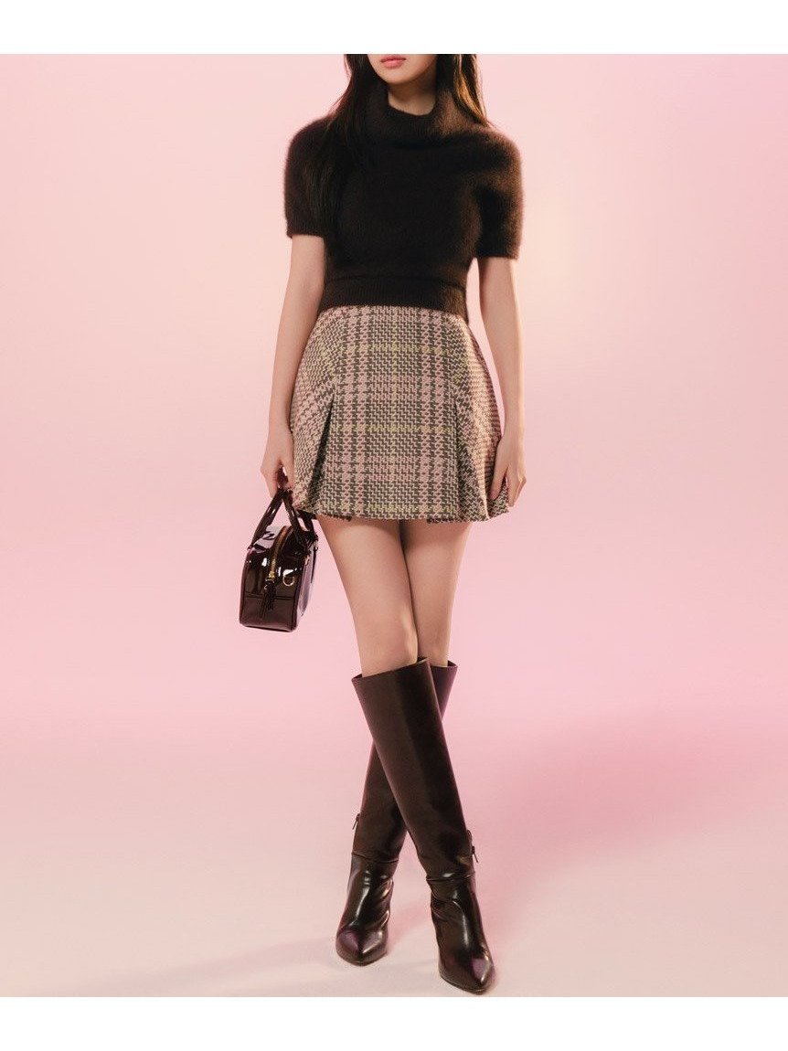 【スナイデル/SNIDEL】のSustainableロービングチェックミニスカート インテリア・キッズ・メンズ・レディースファッション・服の通販 founy(ファニー) 　ファッション　Fashion　レディースファッション　Fashion for Women　スカート　Skirts　ミニスカート　Mini Skirts　イエロー　Yellow　クラシカル　Classical, Vintage-Inspired　今季　This Season, Current Season　チェック　Check, Plaid, Tartan　トレンド　Trend, Trending Now　定番　Standard, Basic Item　人気　Popular, Best Seller　バイアス　Bias, Diagonal Cut　フィット　Fit, Slim Fit　ブライト　Bright, Shiny　ロング　Long, Long-Length　おすすめ　Recommended / Our Picks　PNK[066]|ID: prp329100004678635 ipo3291000000034529208