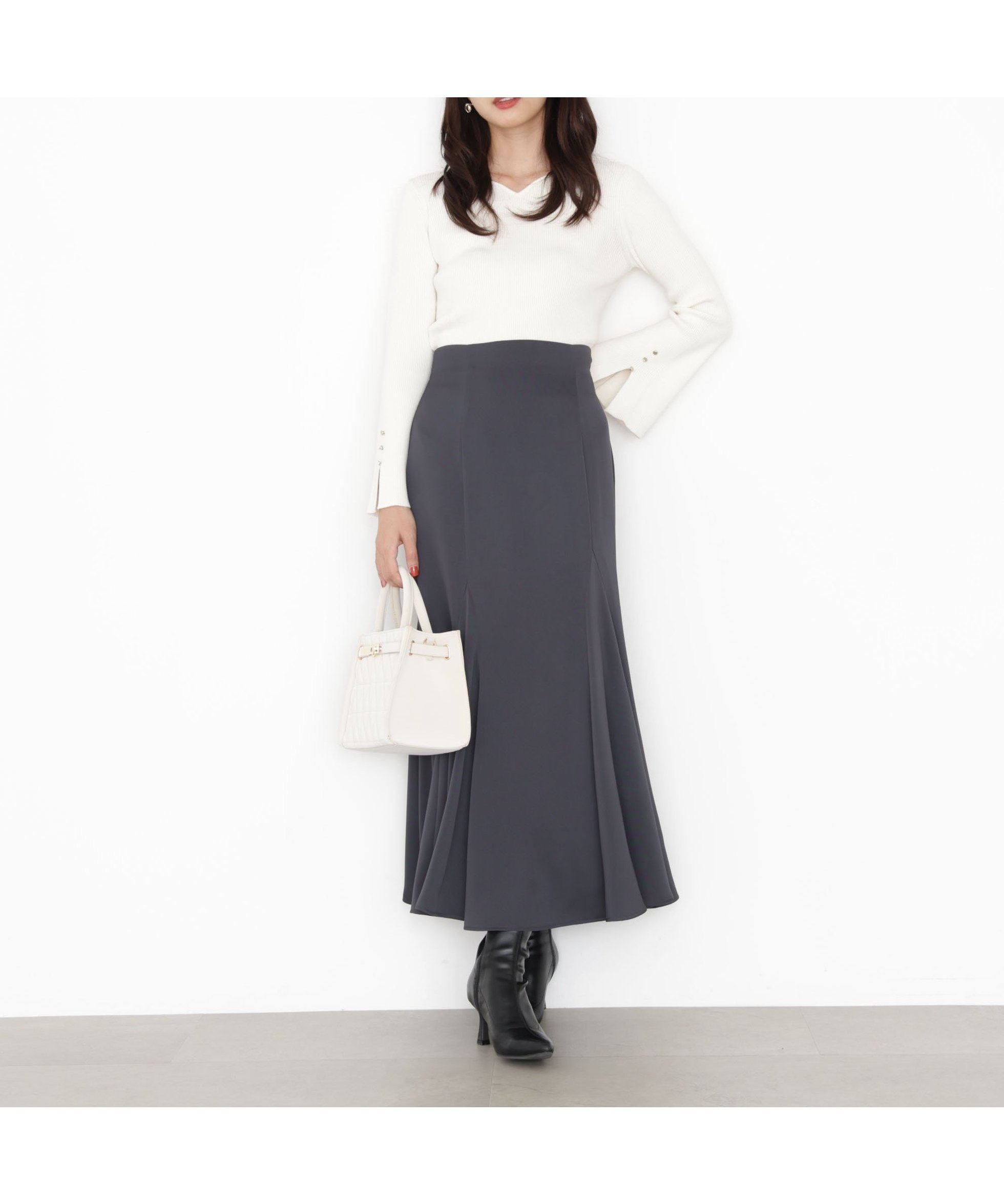 【プロポーション ボディドレッシング/PROPORTION BODY DRESSING】のグロッシーレディマーメイドスカート インテリア・キッズ・メンズ・レディースファッション・服の通販 founy(ファニー) 　ファッション　Fashion　レディースファッション　Fashion for Women　スカート　Skirts　アシンメトリー　Asymmetrical Style　マーメイド　Mermaid, Fishtail Silhouette　チャコール2|ID: prp329100004678639 ipo3291000000033799671