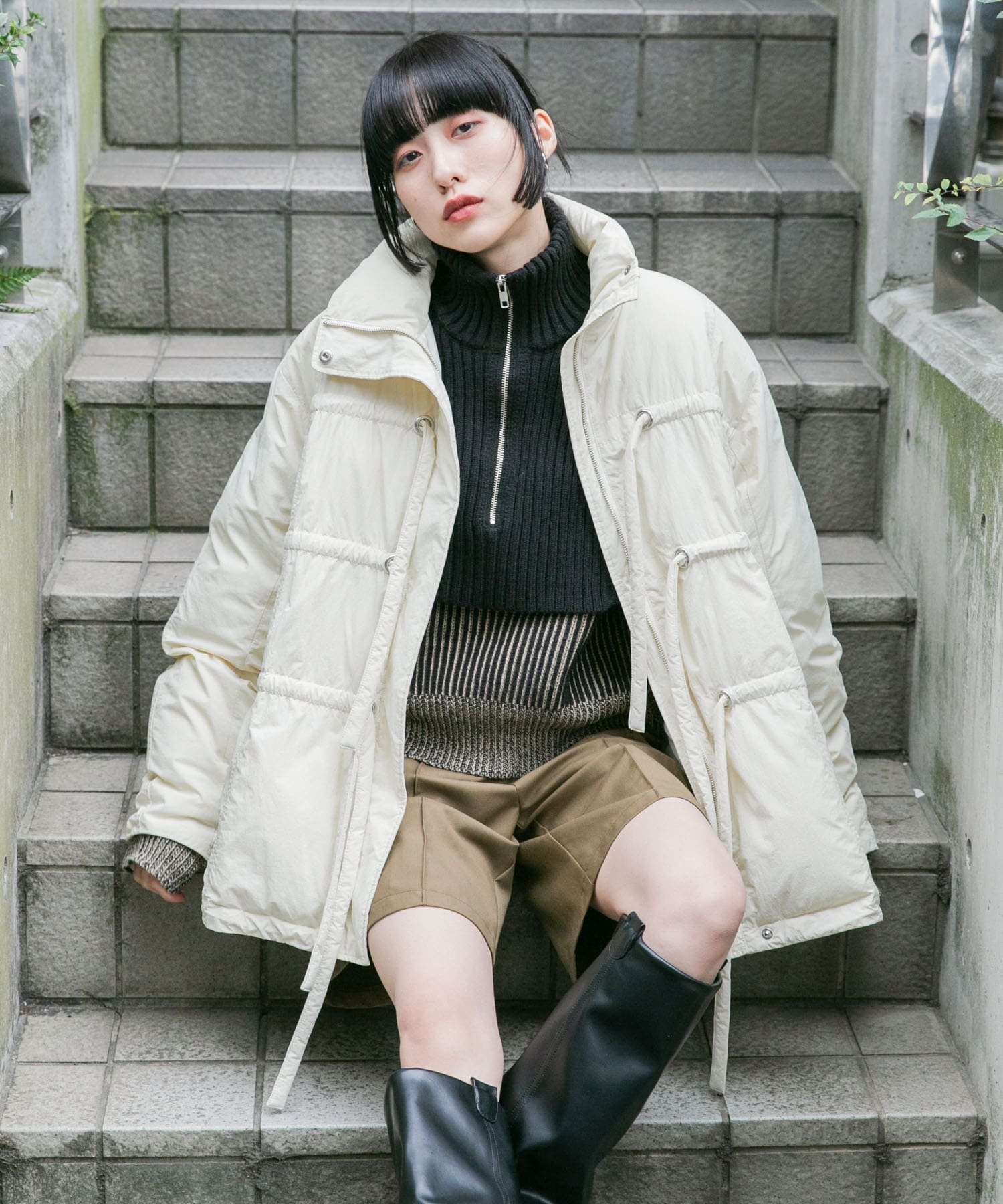 【ケービーエフ/KBF / URBAN RESEARCH】のフロントリボン中綿ジャケット インテリア・キッズ・メンズ・レディースファッション・服の通販 founy(ファニー) 　ファッション　Fashion　レディースファッション　Fashion for Women　アウター　Coat / Outerwear Collection　レディースジャケット・軽アウター　Jackets　2024年　2024　2024-2025秋冬・A/W　Autumn/Winter 2024–25 AW24–25　冬　Winter / This Winter　シェイプ　Shape, Slim Fit　ジャケット　Jacket, Outerwear　スタンド　Stand Collar, Upright Stand　トレンド　Trend, Trending Now　フロント　Front, Front Design　ボトム　Bottoms, Lower Wear　リボン　Ribbon, Bow　A/W・秋冬　Autumn/Winter　IVORY|ID: prp329100004678666 ipo3291000000033799781