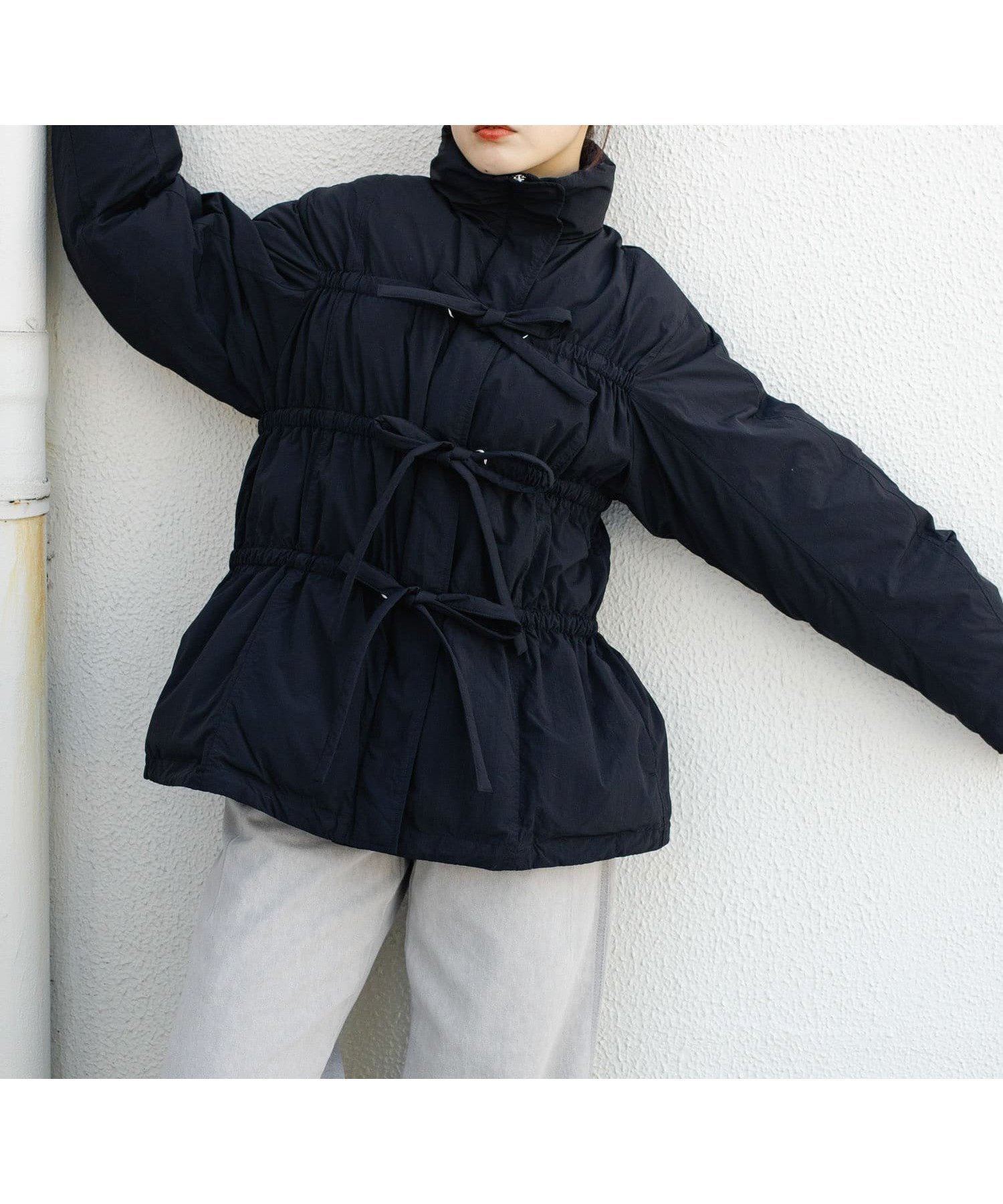 【ケービーエフ/KBF / URBAN RESEARCH】のフロントリボン中綿ジャケット インテリア・キッズ・メンズ・レディースファッション・服の通販 founy(ファニー) 　ファッション　Fashion　レディースファッション　Fashion for Women　アウター　Coat / Outerwear Collection　レディースジャケット・軽アウター　Jackets　2024年　2024　2024-2025秋冬・A/W　Autumn/Winter 2024–25 AW24–25　冬　Winter / This Winter　シェイプ　Shape, Slim Fit　ジャケット　Jacket, Outerwear　スタンド　Stand Collar, Upright Stand　トレンド　Trend, Trending Now　フロント　Front, Front Design　ボトム　Bottoms, Lower Wear　リボン　Ribbon, Bow　A/W・秋冬　Autumn/Winter　BLACK|ID: prp329100004678666 ipo3291000000033799782