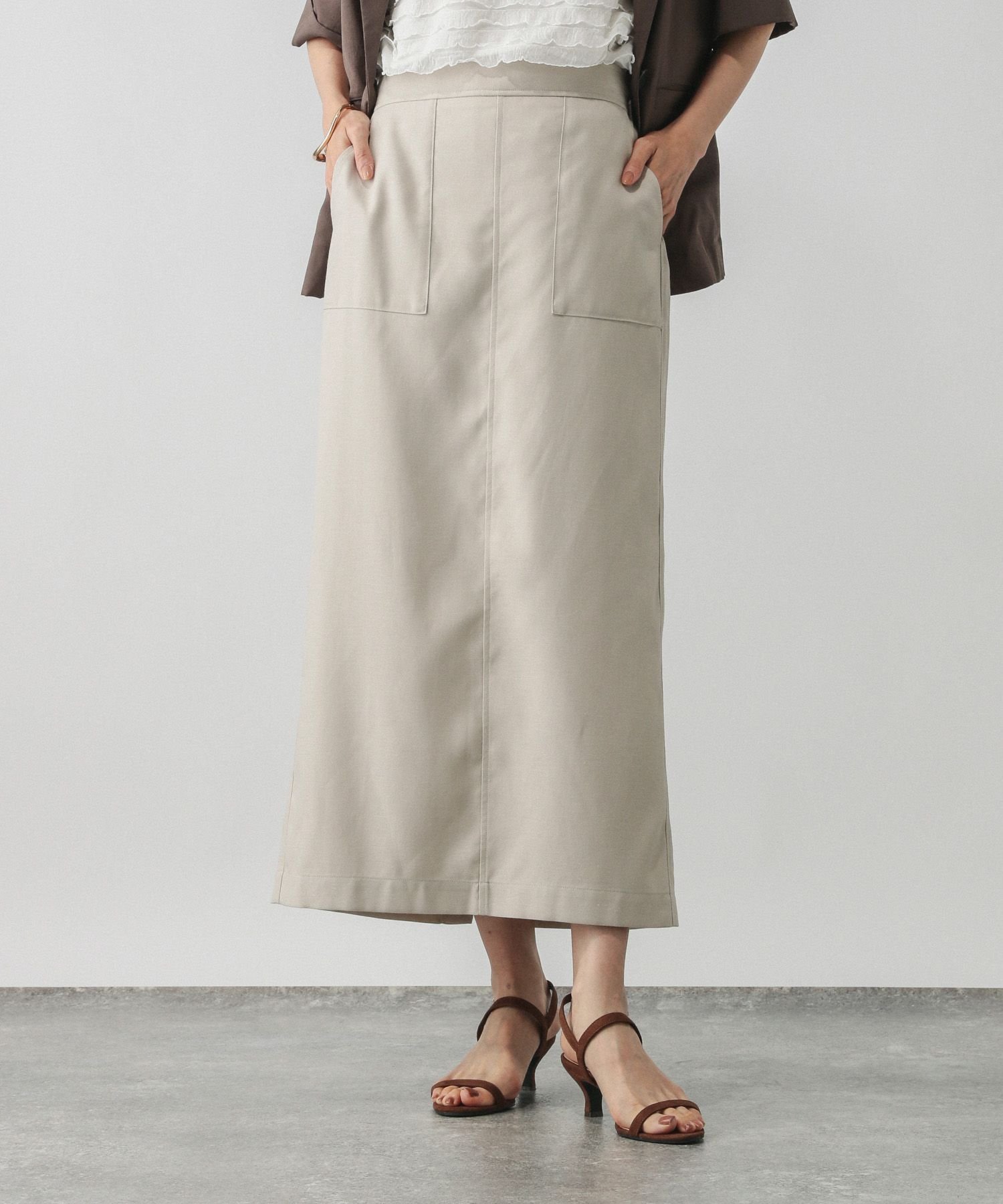 【グローバルワーク/GLOBAL WORK】の冷感リネンIラインスカート/579534 人気、トレンドファッション・服の通販 founy(ファニー) 　ファッション　Fashion　レディースファッション　Fashion for Women　スカート　Skirts　キャップ　Cap, Baseball Cap　シンプル　Simple, Minimal　スリット　Slit, Slit Detail　ポケット　Pocket, Pocket Detail　リネン　Linen, Linen Fabric　楽ちん　Easy Fit, Comfortable　 other-1|ID: prp329100004678755 ipo3291000000033999276