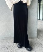 【セレクトモカ/SELECT MOCA】のベロアIラインロングスカート 人気、トレンドファッション・服の通販 founy(ファニー) ファッション Fashion レディースファッション Fashion for Women スカート Skirts ロングスカート Long Skirts / Maxi & Midi Skirts シンプル Simple, Minimal スウェット / スエット Sweatshirt, Sweatwear スリット Slit, Slit Detail タートル Turtleneck, Turtle Collar ベロア Velour, Soft Velvet エレガント 上品 Elegant thumbnail ブラック-990|ID: prp329100004678761 ipo3291000000033987894
