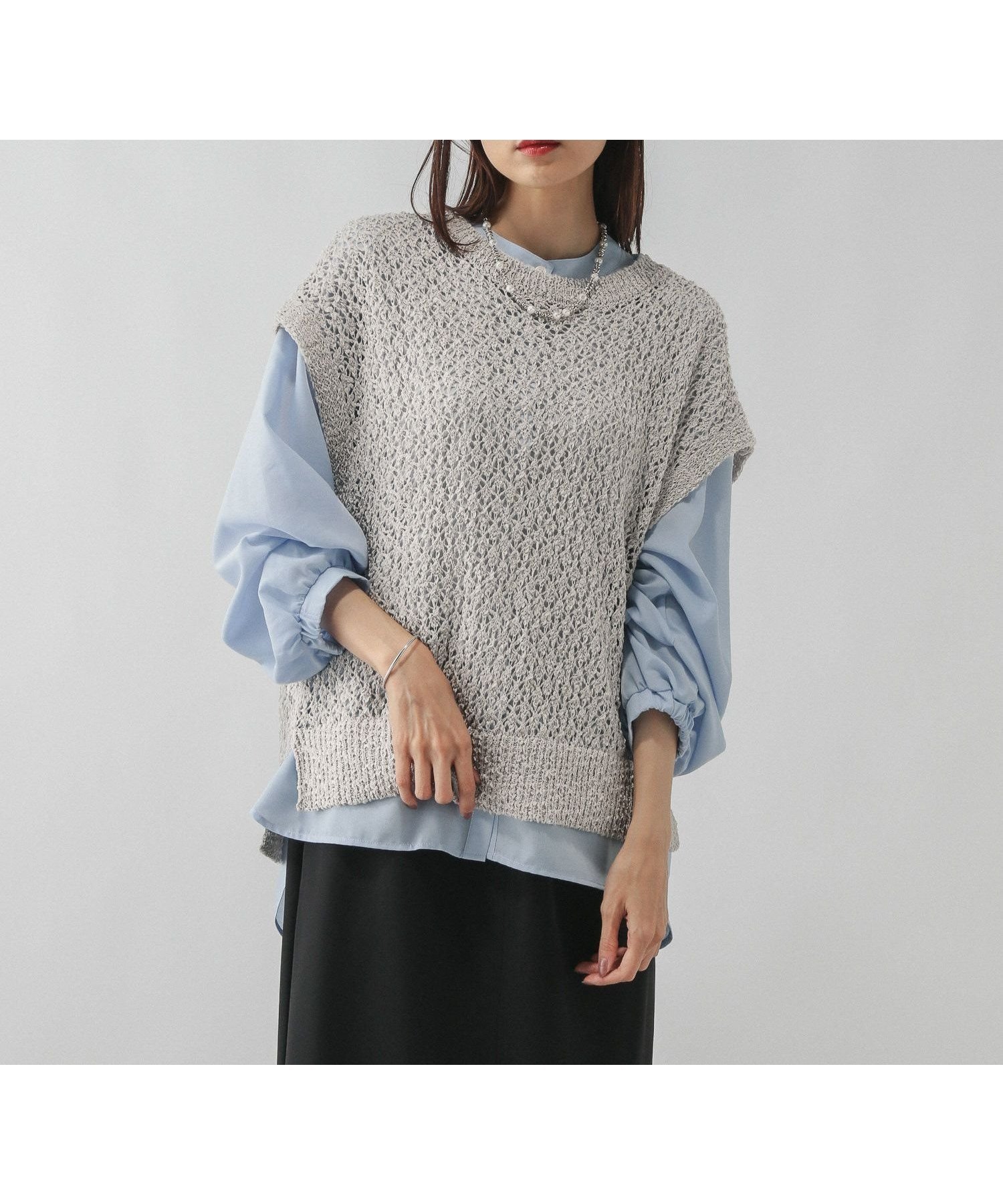【グローバルワーク/GLOBAL WORK】の透かしベスト*シャツ長袖/578010 人気、トレンドファッション・服の通販 founy(ファニー) 　ファッション　Fashion　レディースファッション　Fashion for Women　アウター　Coat / Outerwear Collection　トップス・カットソー　Cut & Sew Tops　シャツ・ブラウス・オフィスカジュアル　Elegant Blouses & Button-Ups　ベスト&ジレ / 重ね着スタイル　Vests & Gilets　ギャザー　Gathered, Ruffled　ショート　Short, Short Length　スリーブ　Sleeve, Long Sleeve / Short Sleeve　デニム　Denim, Jeans Material　ベスト　Vest, Waistcoat　ベーシック　Basic, Essential　透かし　Cut-Out, Lacework　長袖　Long Sleeve, Full Sleeve　 other-1|ID: prp329100004678769 ipo3291000000034245266