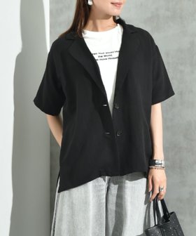 【インタープラネット/INTERPLANET】のパウダーデシン半袖テーラージャケット 人気、トレンドファッション・服の通販 founy(ファニー) ファッション Fashion レディースファッション Fashion for Women アウター Coat / Outerwear Collection レディースジャケット・軽アウター Jackets インナー Innerwear ジャケット Jacket, Outerwear パウダー Powder, Soft Tone ベーシック Basic, Essential 半袖 Short Sleeve, Half Sleeve 夏 Summer 定番 Standard, Basic Item 羽織 Haori, Light Jacket |ID:prp329100004678890