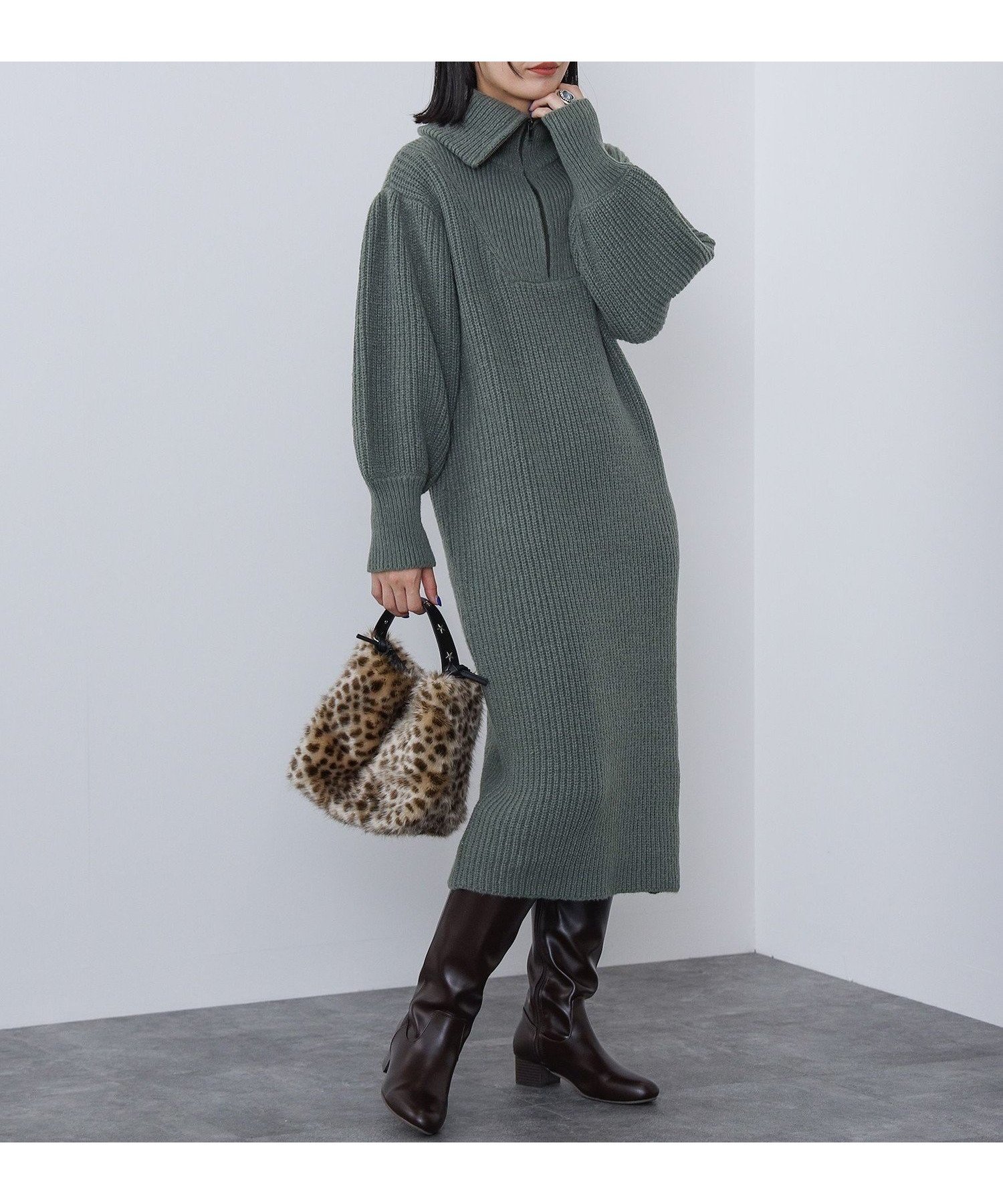 【ビームス ウイメン/BEAMS】のハーフジップ 畦編み ニットワンピース インテリア・キッズ・メンズ・レディースファッション・服の通販 founy(ファニー) ファッション Fashion レディースファッション Fashion for Women ワンピース Dresses ニットワンピース Knit Dresses おすすめ Recommended / Our Picks インナー Innerwear タートルネック Turtleneck, High Neck トレンド Trend, Trending Now ロング Long, Long-Length 畦 Ribbed Knit DARK?GREEN|ID: prp329100004678914 ipo3291000000034488063