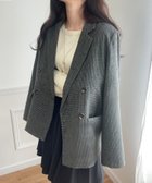 【ジュノア/JUNOAH】のチェックテーラードジャケット チャコール|ID: prp329100004678928 ipo3291000000033899768