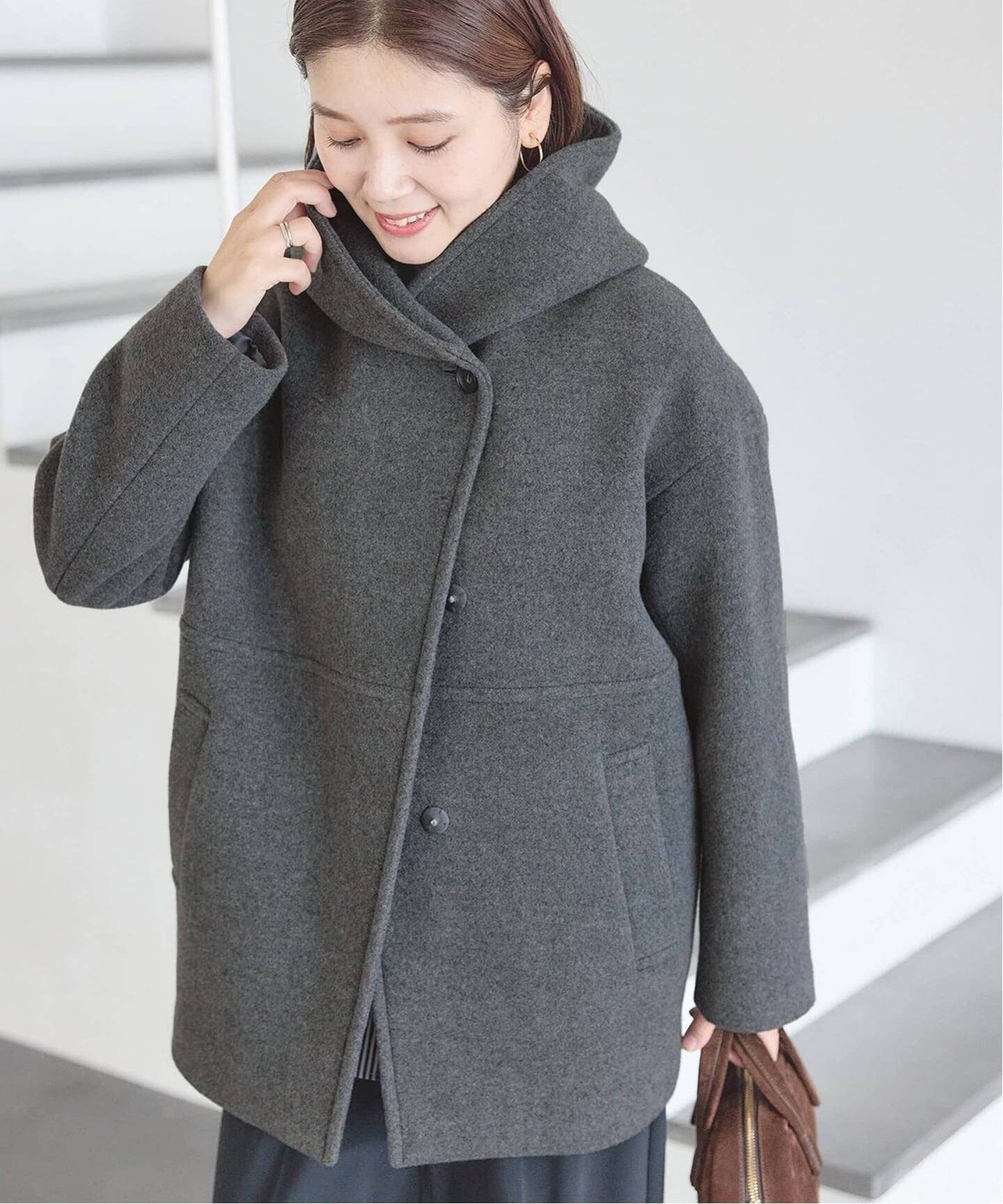【ジャーナルスタンダード/JOURNAL STANDARD】の《追加 》スーパー140モッサフードコート インテリア・キッズ・メンズ・レディースファッション・服の通販 founy(ファニー) 　ファッション　Fashion　レディースファッション　Fashion for Women　アウター　Coat / Outerwear Collection　コート・ロングコート・ピーコート　Long Coats, Peacoats & More　2025年　2025　2025-2026秋冬・A/W　Autumn/Winter 2025–26 AW25–26　グレーA|ID: prp329100004678951 ipo3291000000033847667