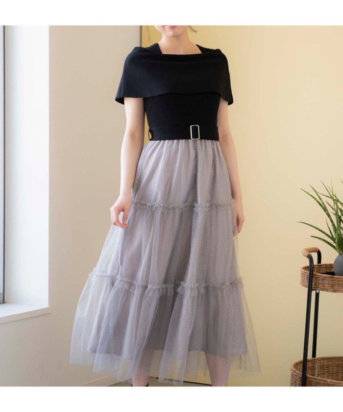 【ノエラ/Noela】のケープチュールドッキングワンピ インテリア・キッズ・メンズ・レディースファッション・服の通販 founy(ファニー) https://founy.com/ ファッション Fashion レディースファッション Fashion for Women ワンピース Dresses チュール Tulip, Tulip Motif ティアード Tiered, Tiered Style ドッキング Docking, Mixed Material フリル Frill, Ruffle ポケット Pocket, Pocket Detail エレガント 上品 Elegant 切替 Switching, Contrast Panel 無地 Plain, Solid Color |ID: prp329100004678960 ipo3291000000033846568