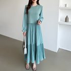 【ココモモ/COCOMOMO】のベスト付きワンピース プリーツワンピース ロングワンピース ニット ベスト 人気、トレンドファッション・服の通販 founy(ファニー) ファッション Fashion レディースファッション Fashion for Women アウター Coat / Outerwear Collection コンパクト Compact, Small Size スリーブ Sleeve, Long Sleeve / Short Sleeve トレンド Trend, Trending Now バランス Balance, Style Balance プリーツ Pleats, Pleated ベスト Vest, Waistcoat リボン Ribbon, Bow ロング Long, Long-Length 春 Spring 秋 Autumn thumbnail グリーン|ID: prp329100004678996 ipo3291000000033801672